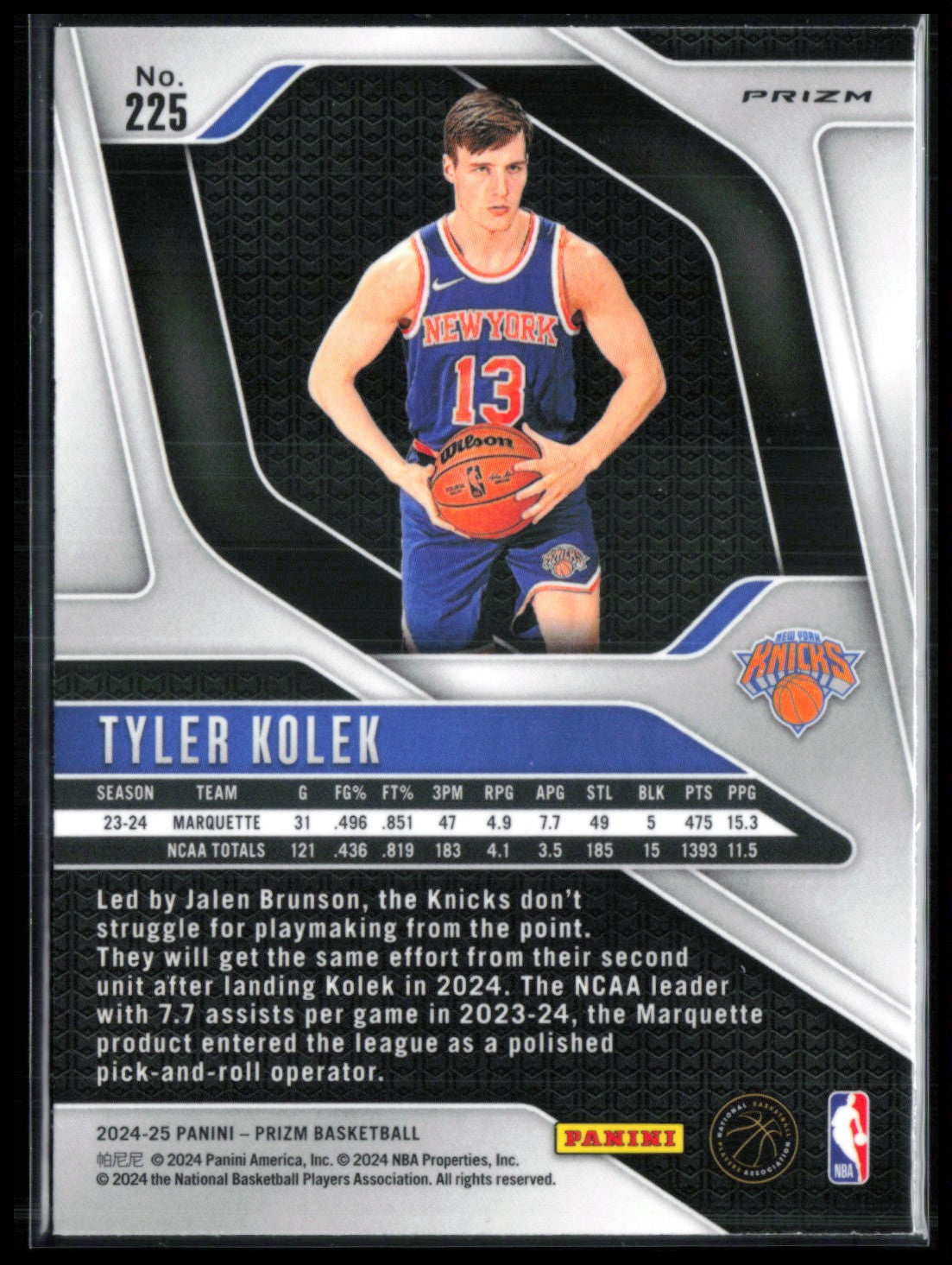 Tyler Kolek RC Silver Prizm