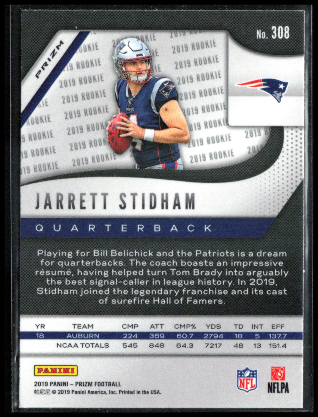 Jarrett Stidham RC RWB Prizm