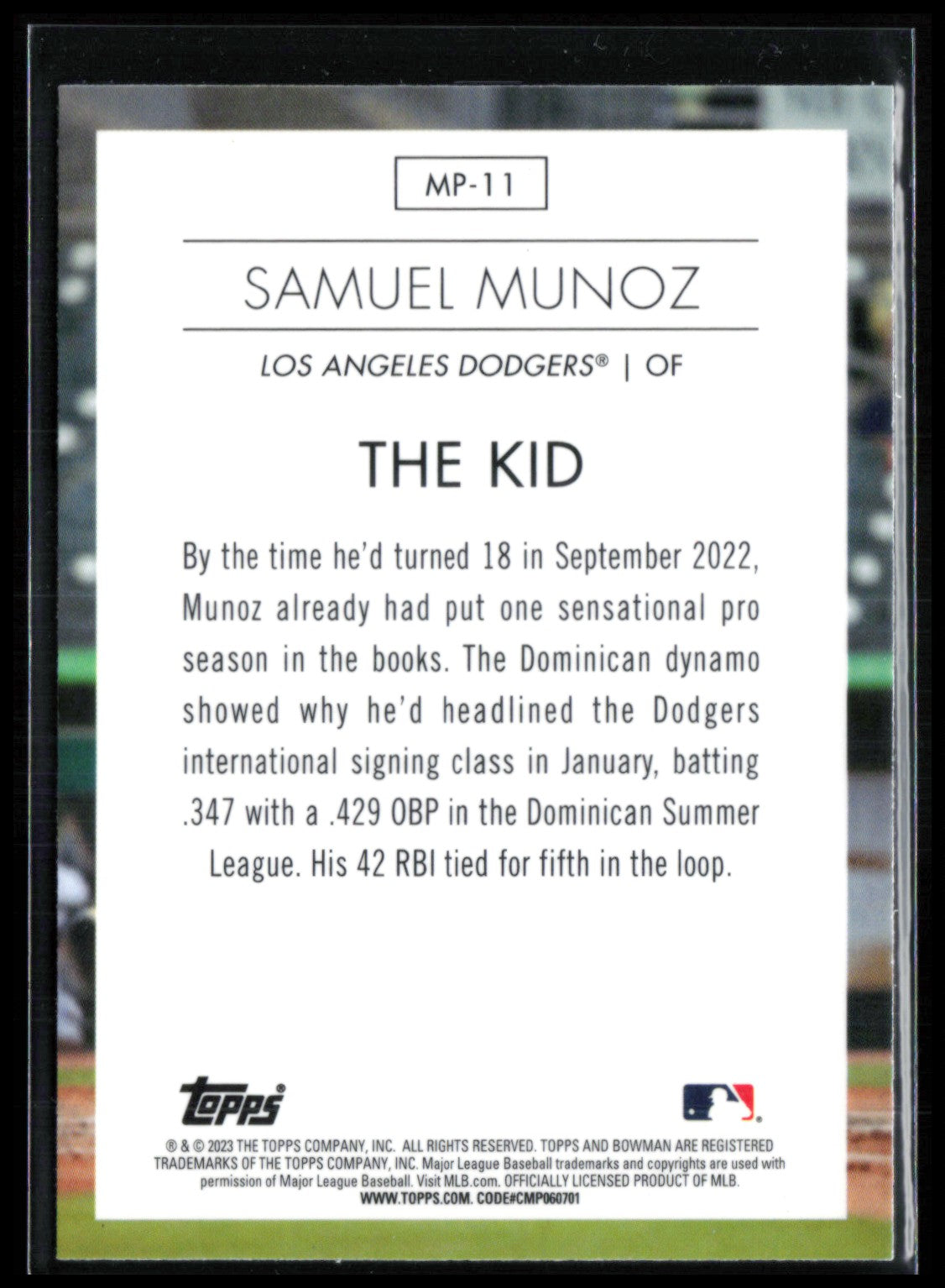 Samuel Munoz Prospects