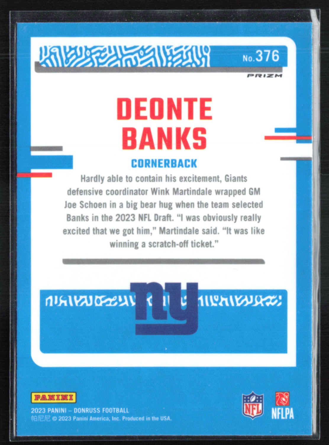 Deonte Banks RC Blue Scope
