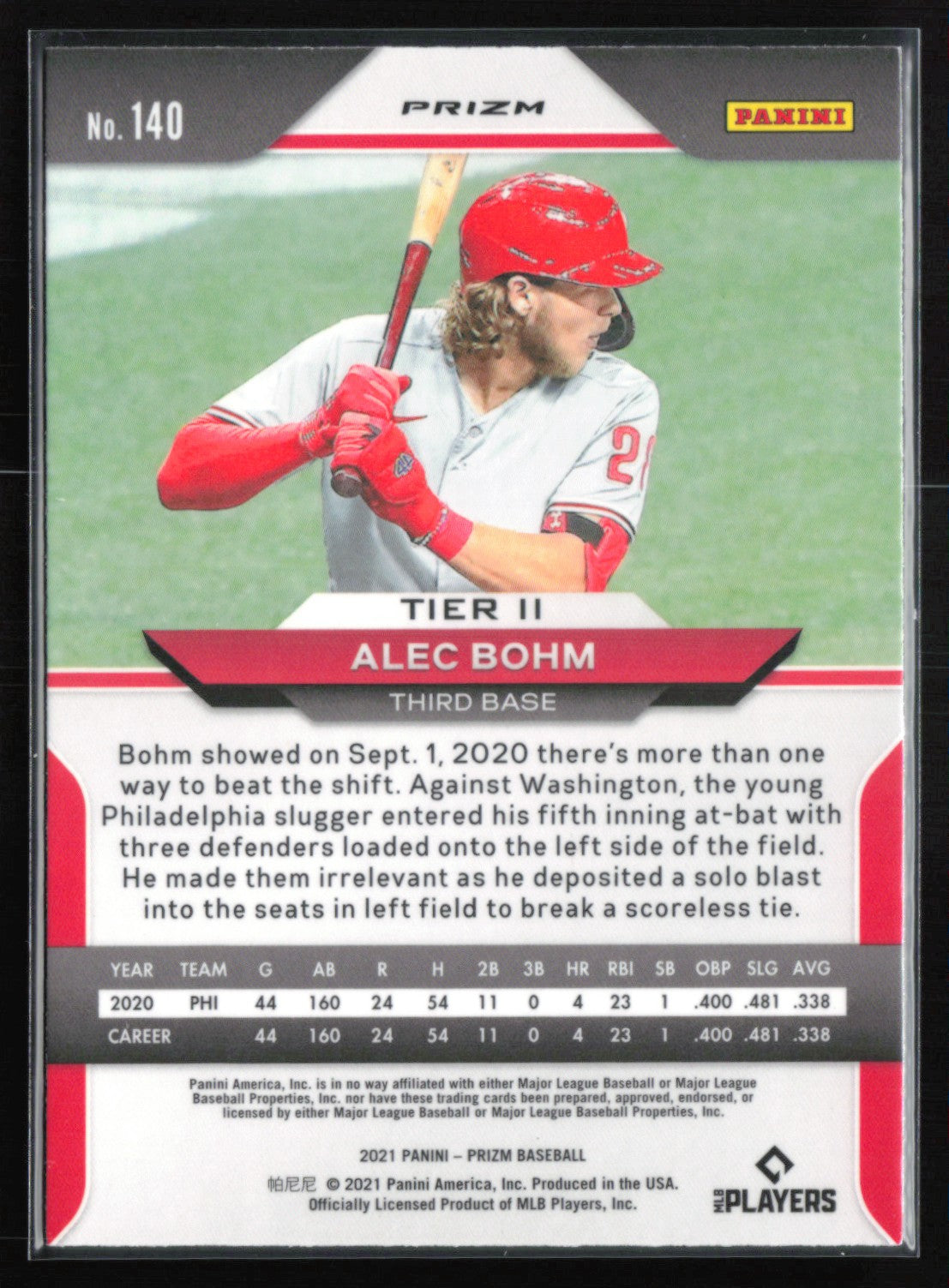 Alec Bohm RC Light Blue Tier II