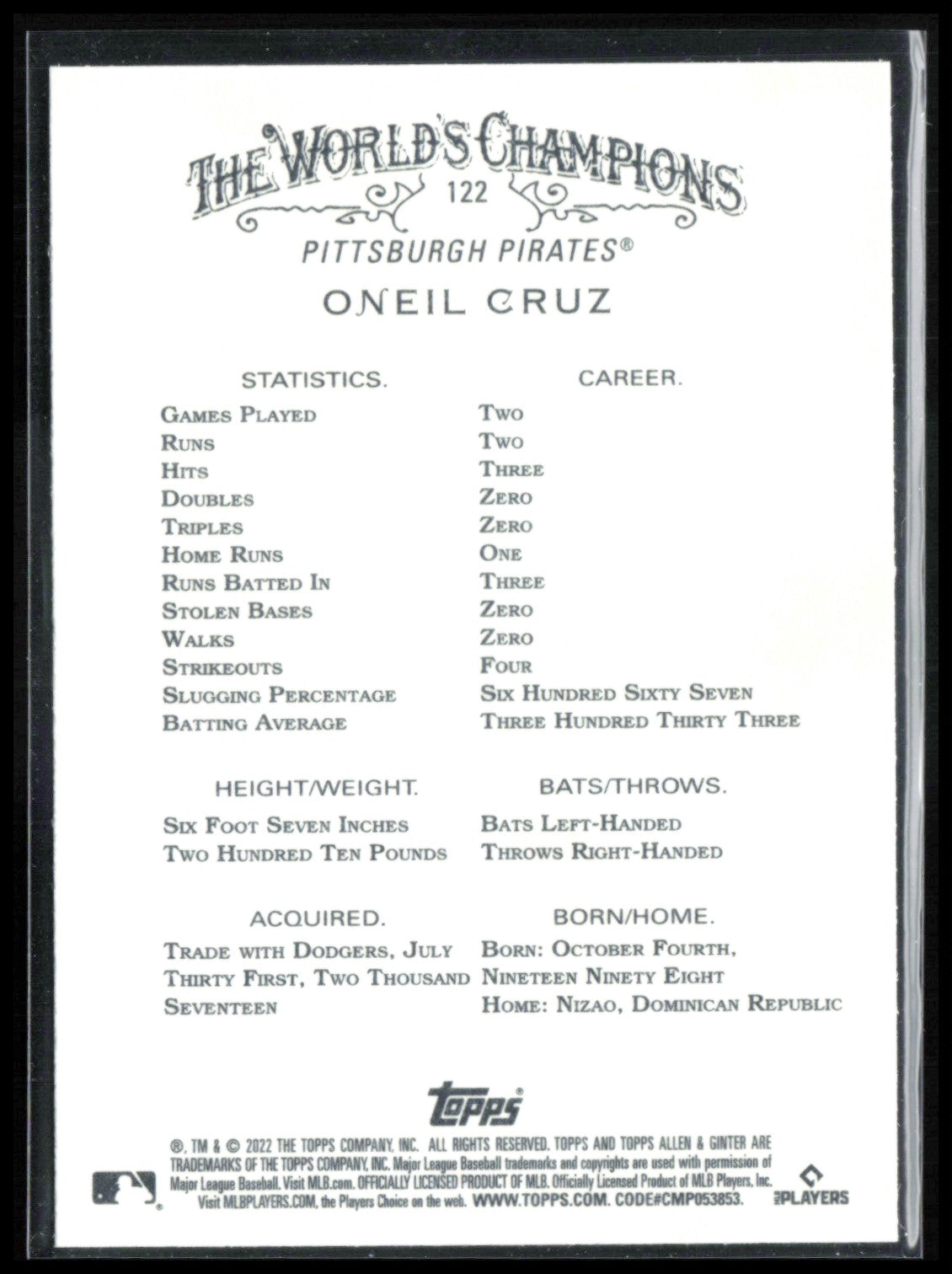 Oneil Cruz RC