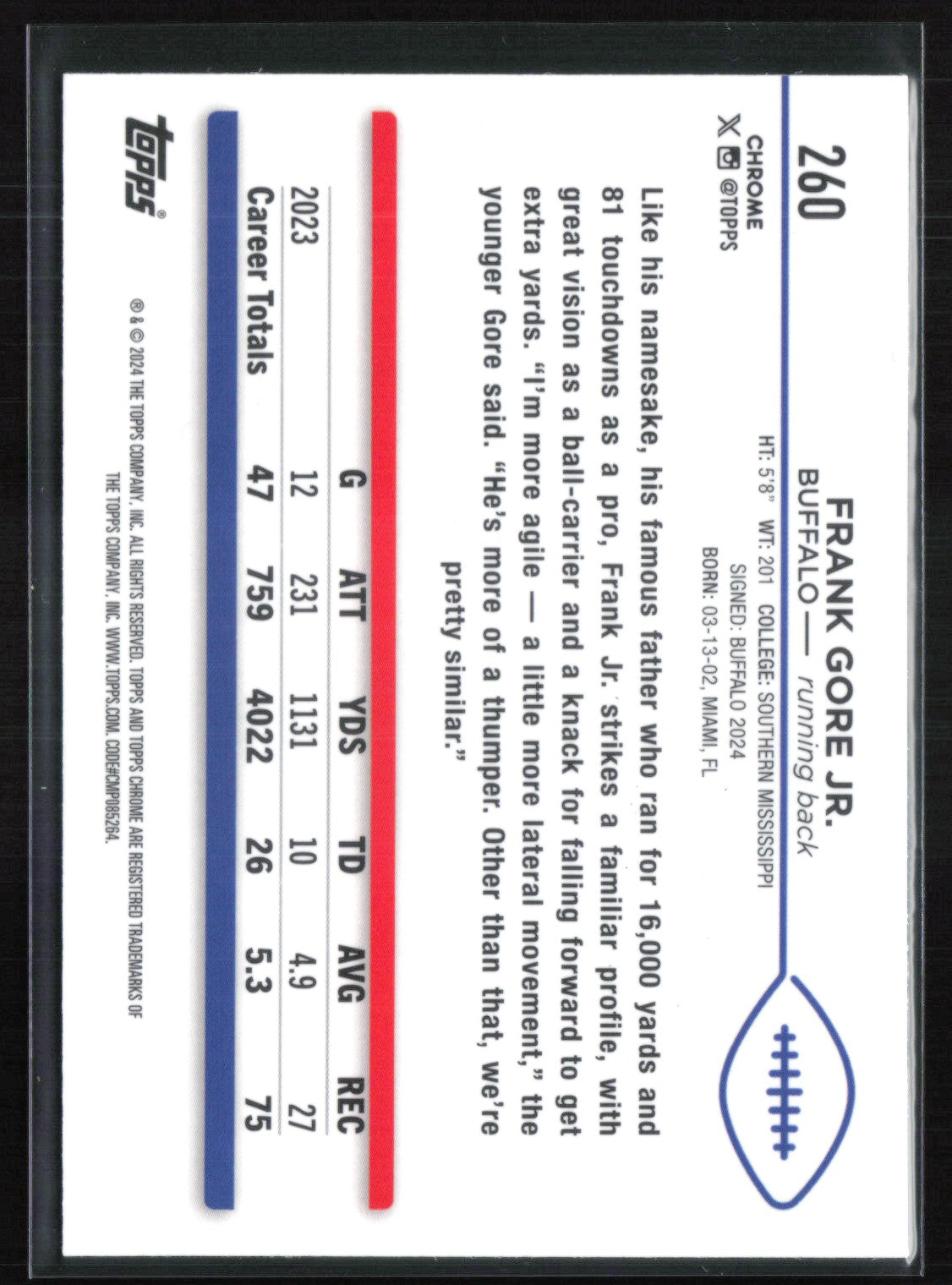 Frank Gore Jr. RC Prism