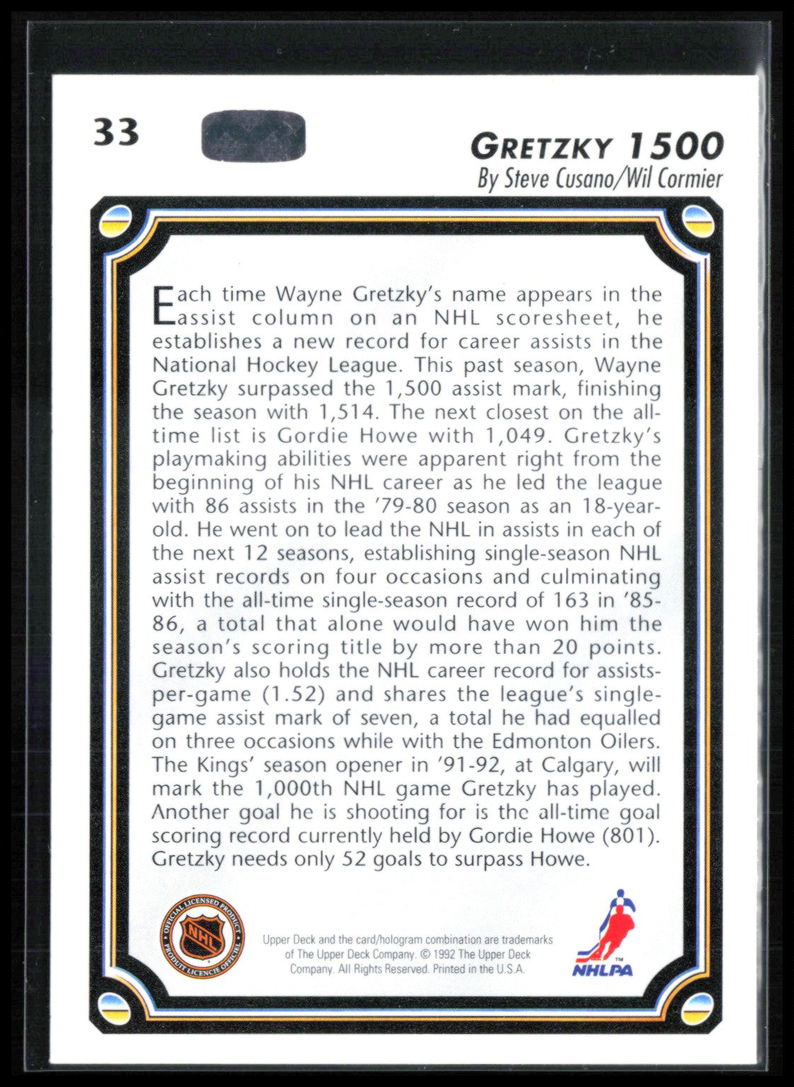 Wayne Gretzky 1992 UD