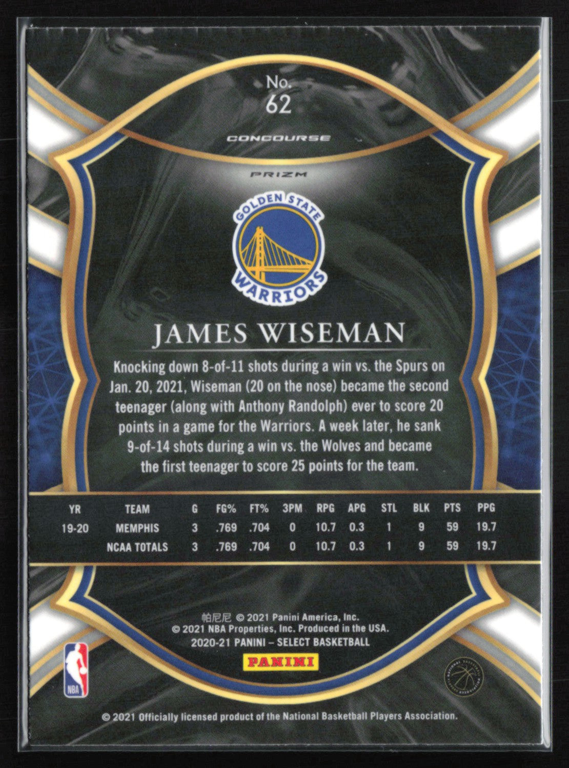 James Wiseman RC Tri-Color Flash