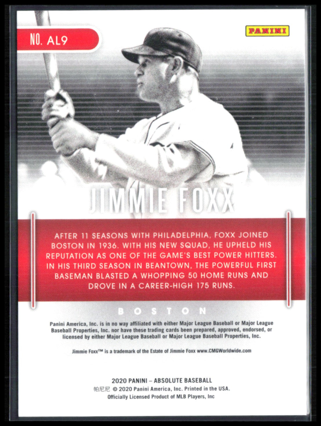 Jimmie Foxx /25 Absolute Legends