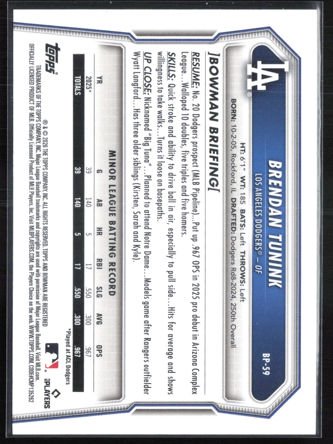 Brendan Tunink 1st Bowman