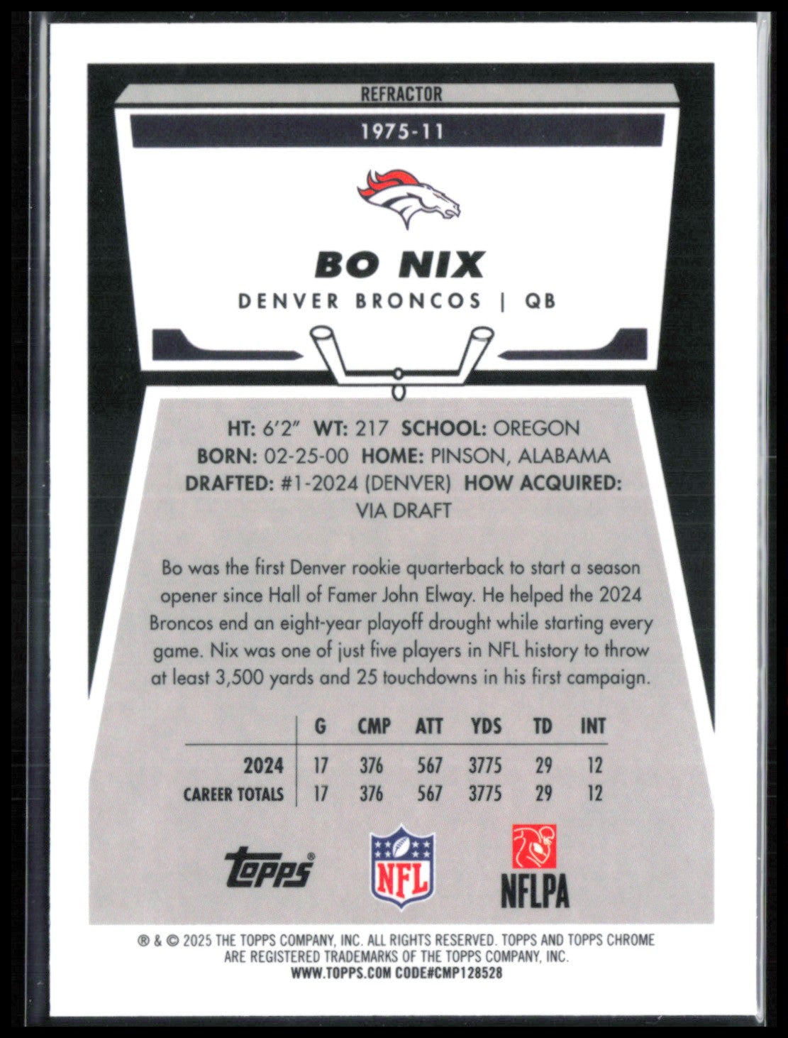 Bo Nix Refractor