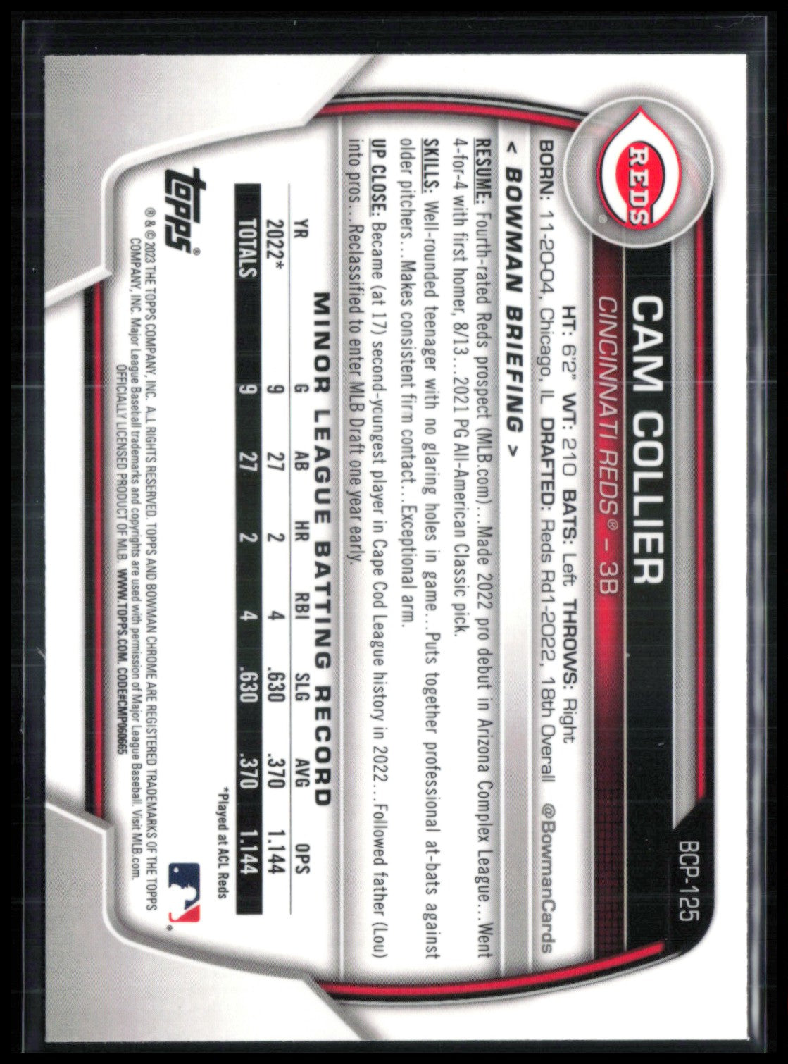 Cam Collier 1st Bowman