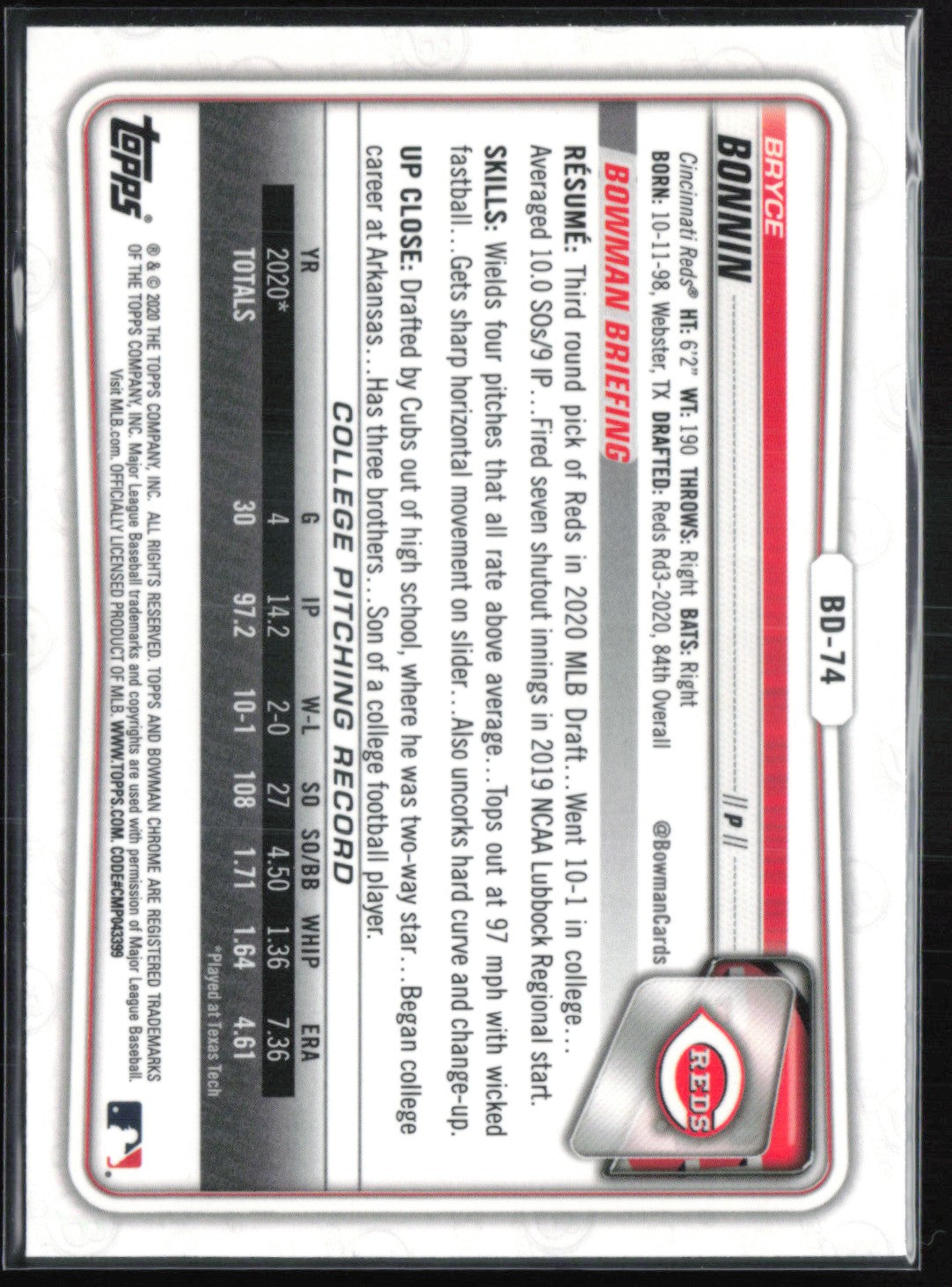 Bryce Bonnin 1st Bowman Sapphire