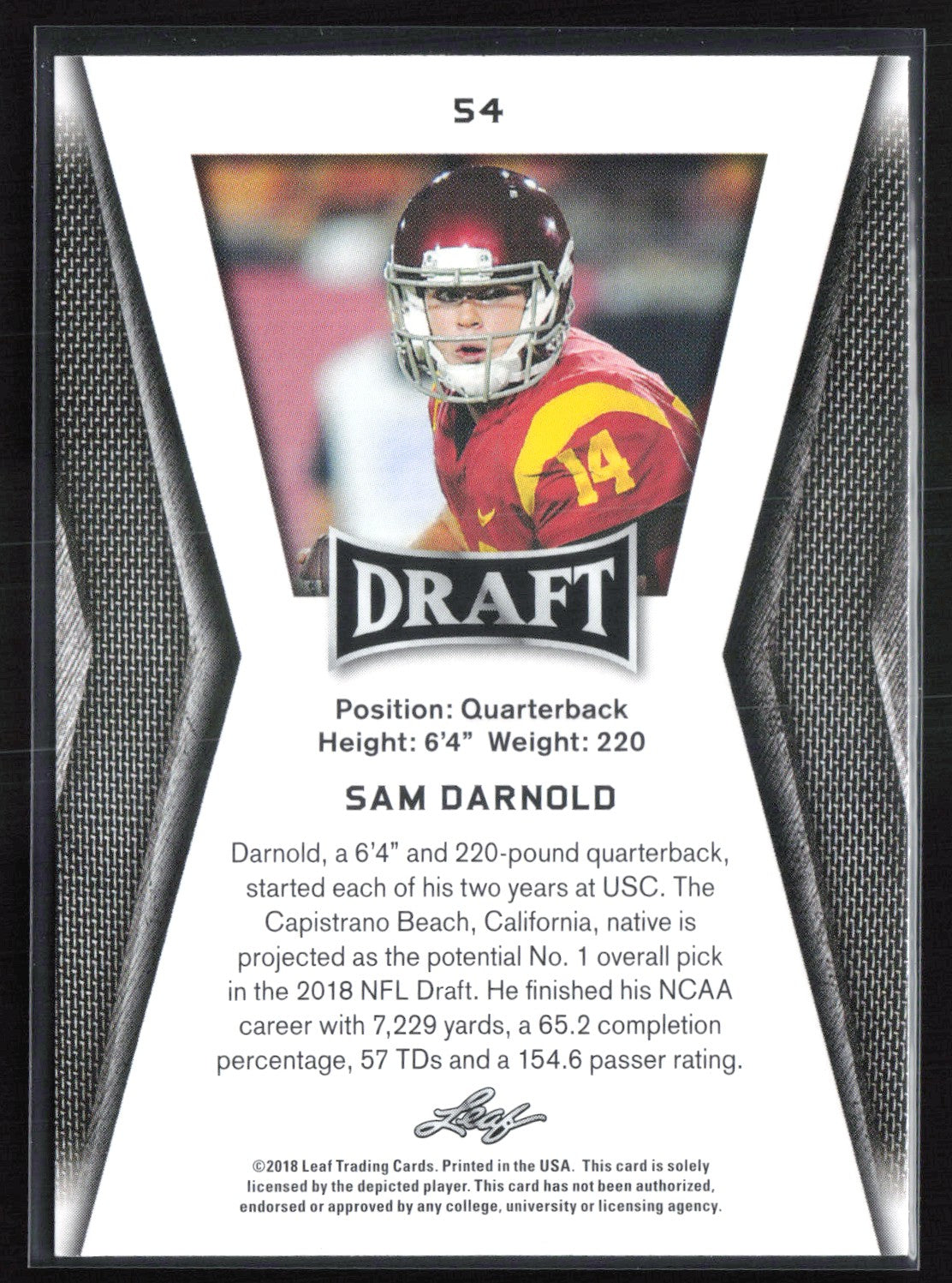 Sam Darnold Draft 2018 Leaf