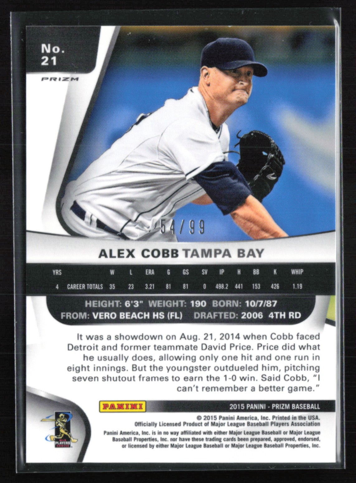 Alex Cobb Purple Shock /99