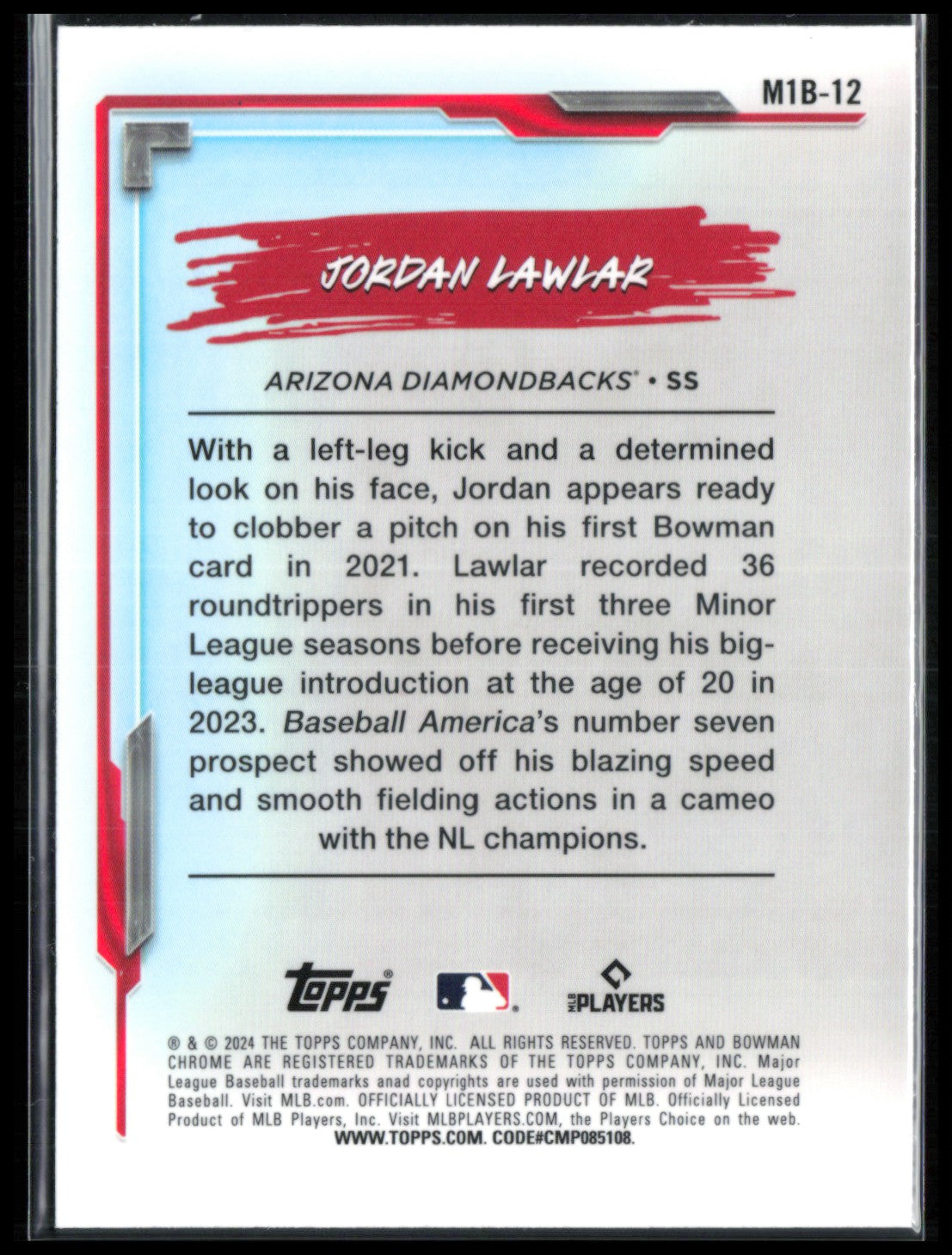 Jordan Lawlar RC My 1st Bowman