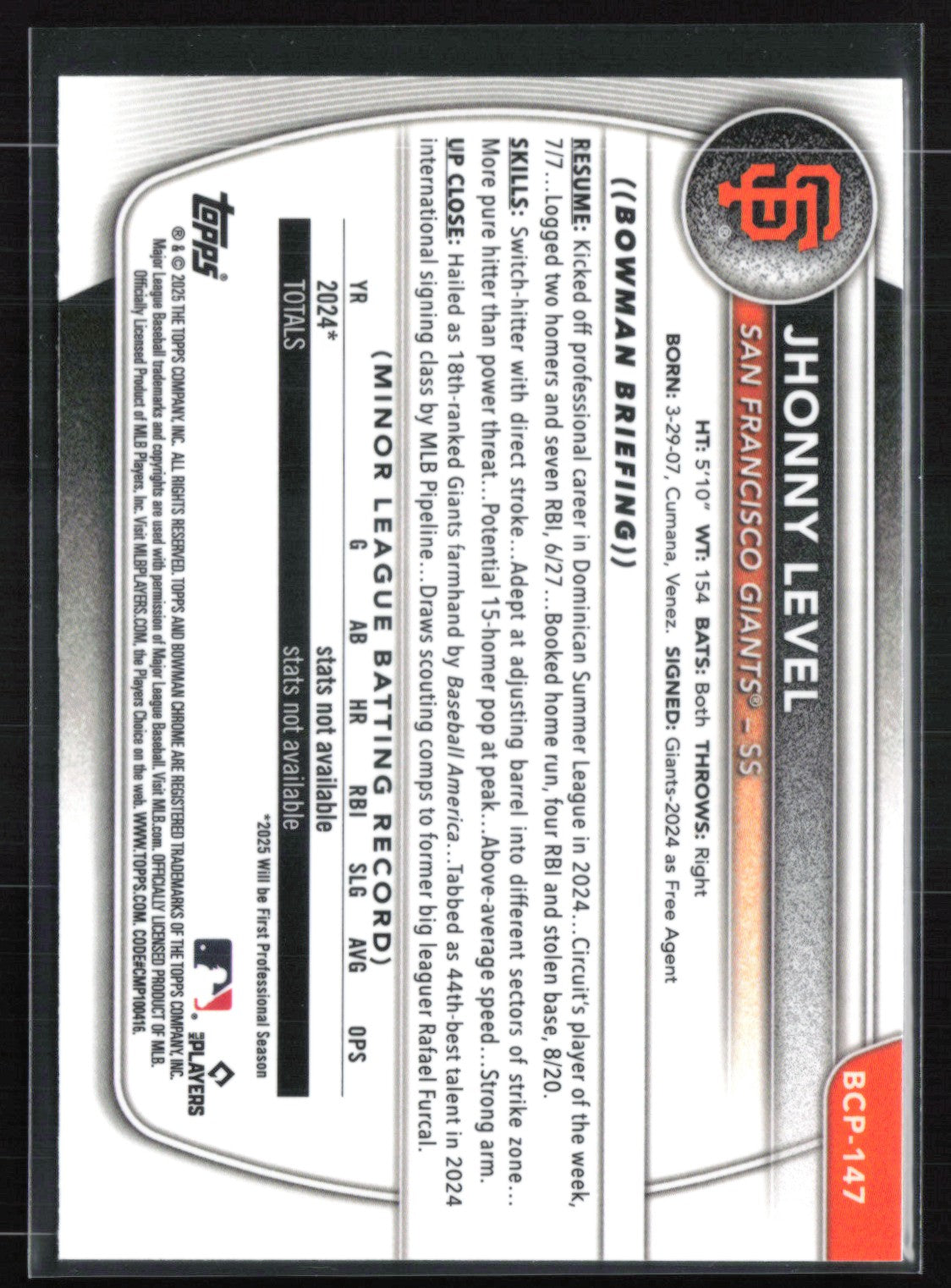 Jhonny Level 1st Bowman