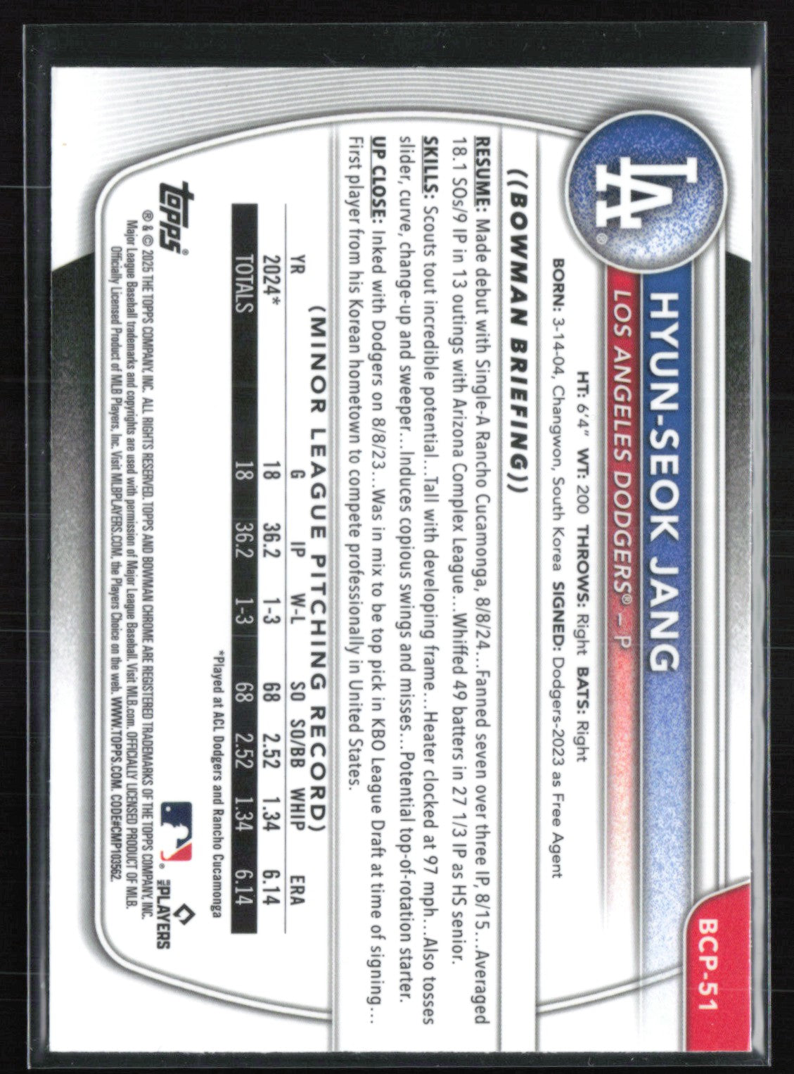 Hyun-Seok Jang 1st Bowman Mojo