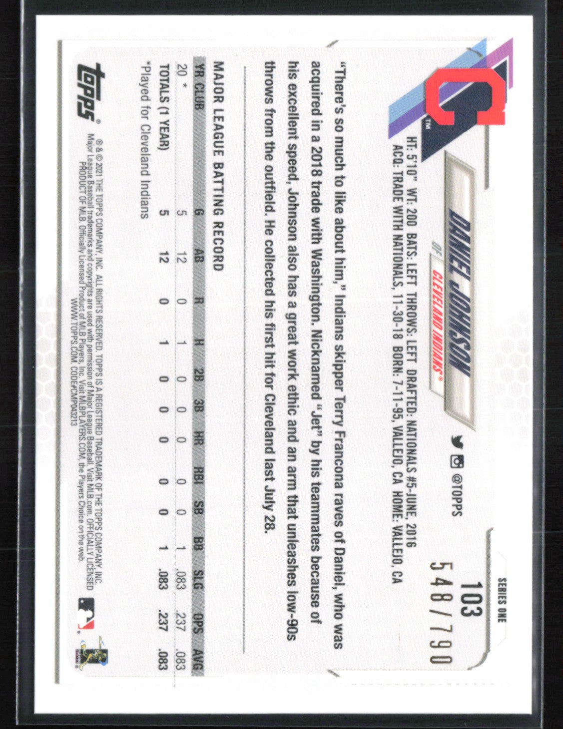 Daniel Johnson RC /790