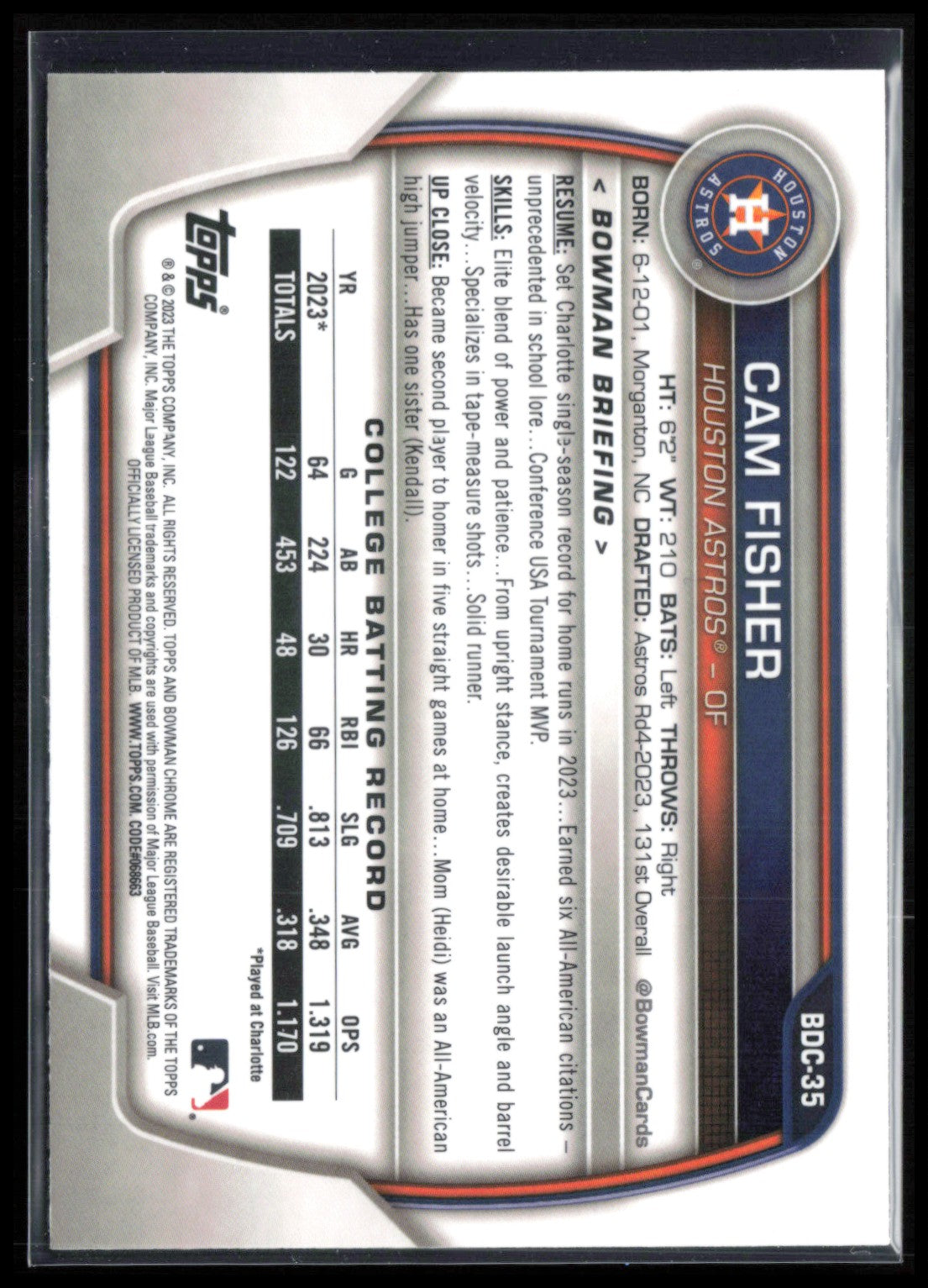 Cam Fisher 1st Bowman