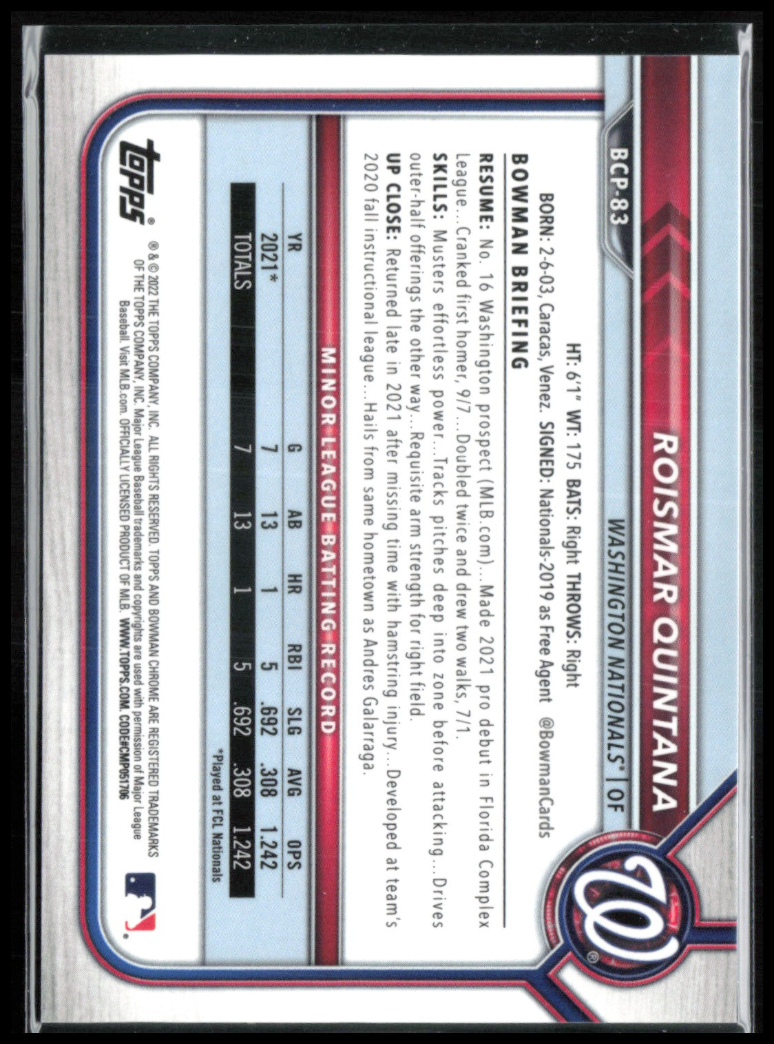 Roismar Quintana 1st Bowman Lava Refractor /399
