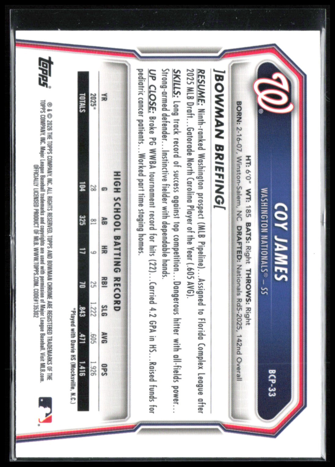 Coy James 1st Bowman