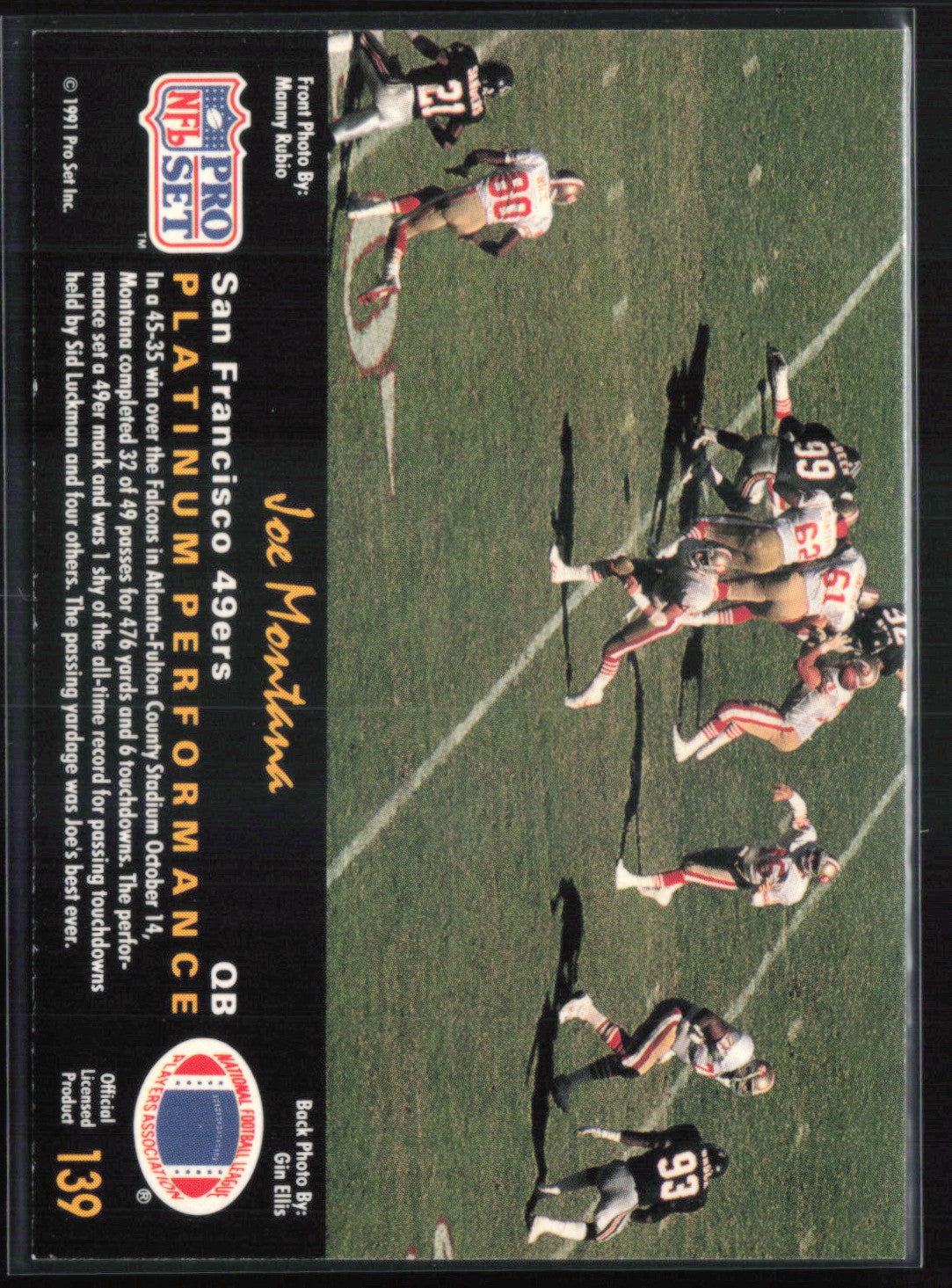 Joe Montana 1991 Pro Set Platinum