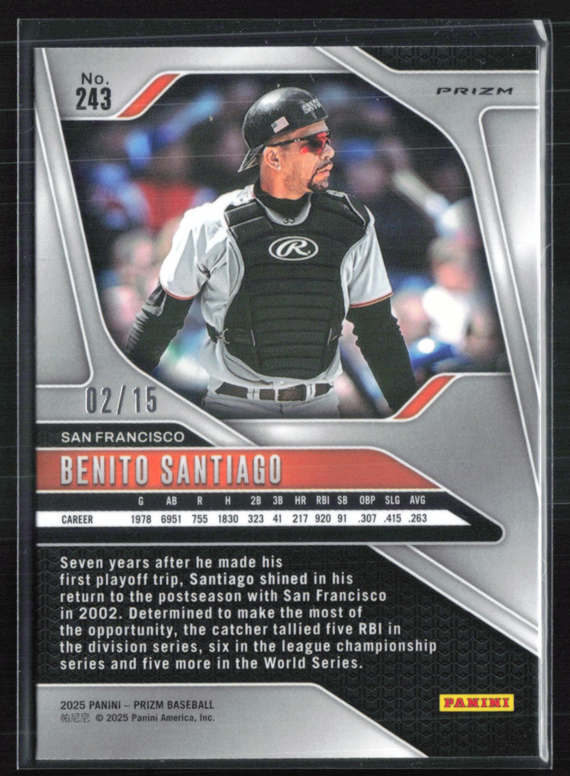 Benito Santiago Blue Shimmer /15 2025 Prizm
