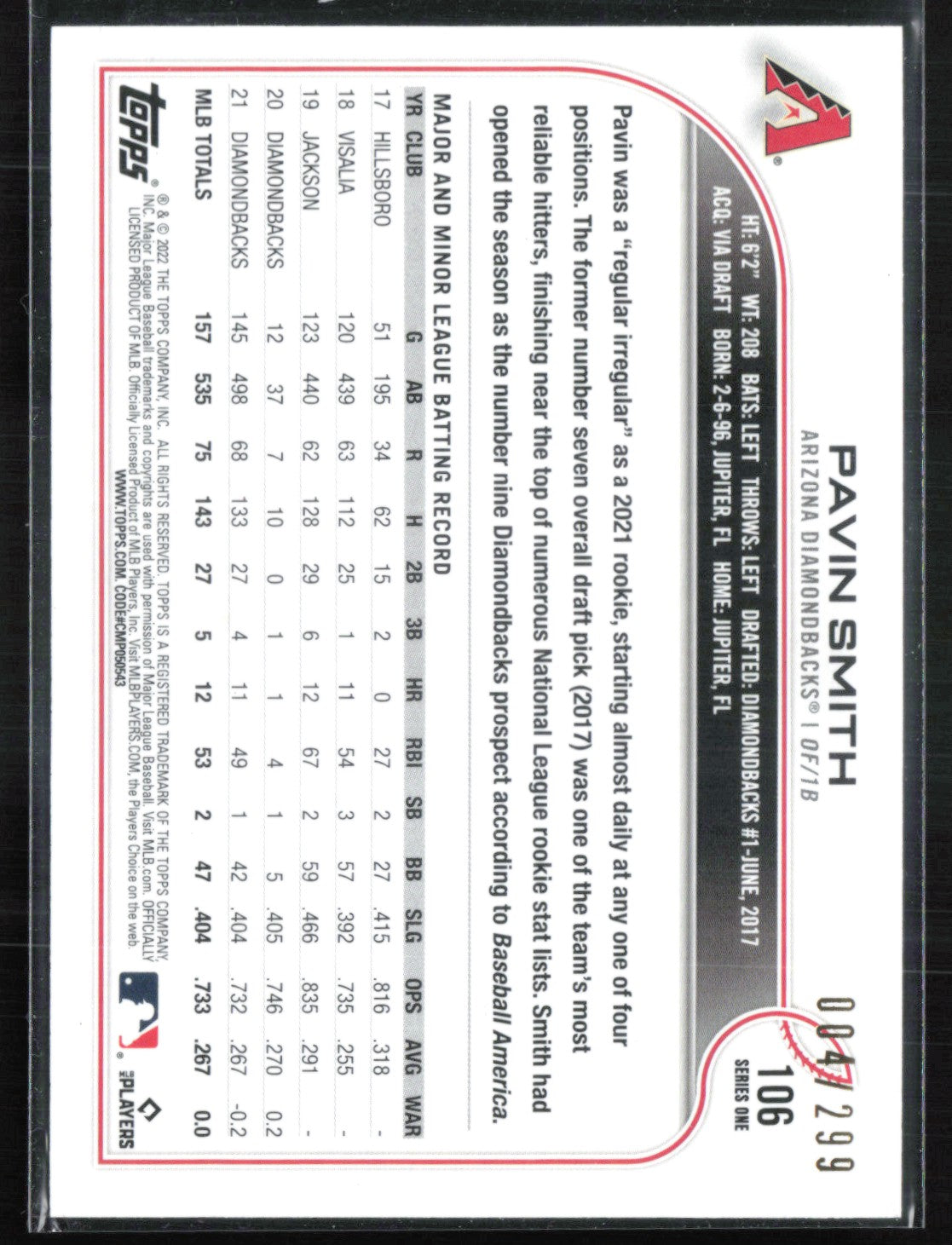 Pavin Smith Orange Foil /299