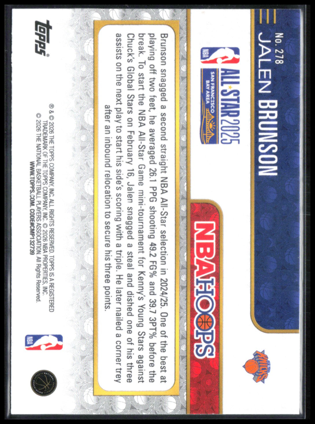Jalen Brunson Basketball Parallel