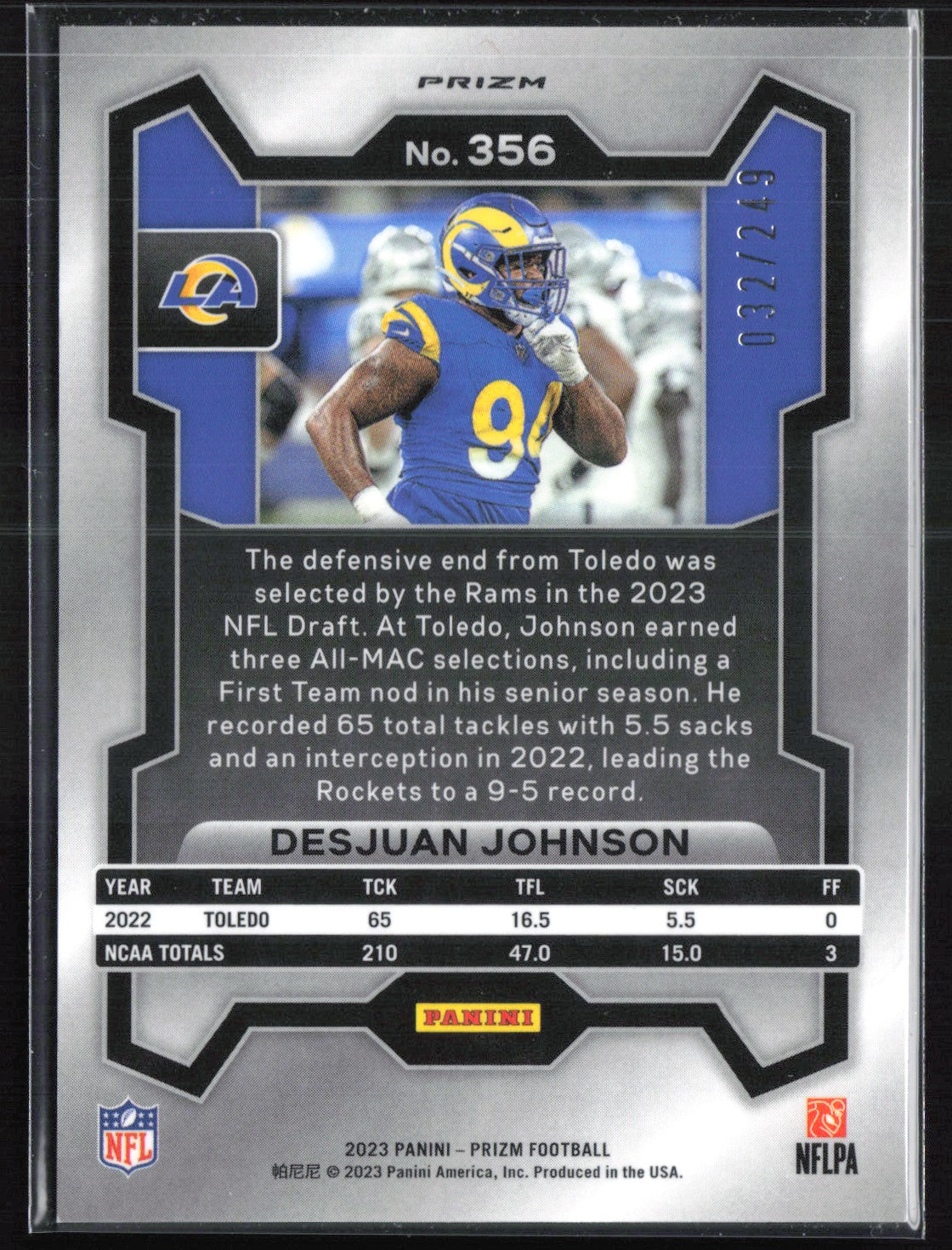 Desjuan Johnson RC orange /249