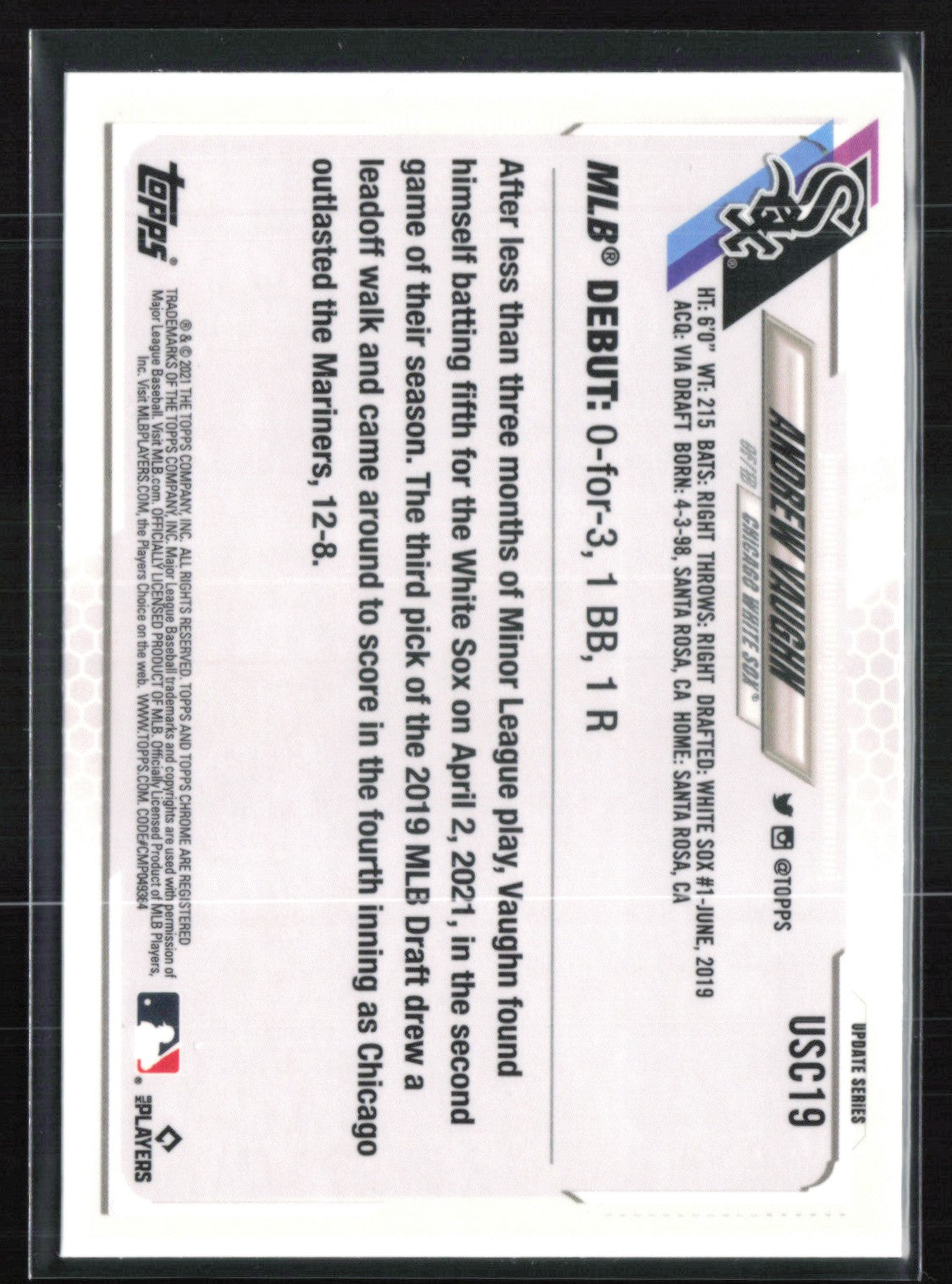 Andrew Vaughn RC Purple