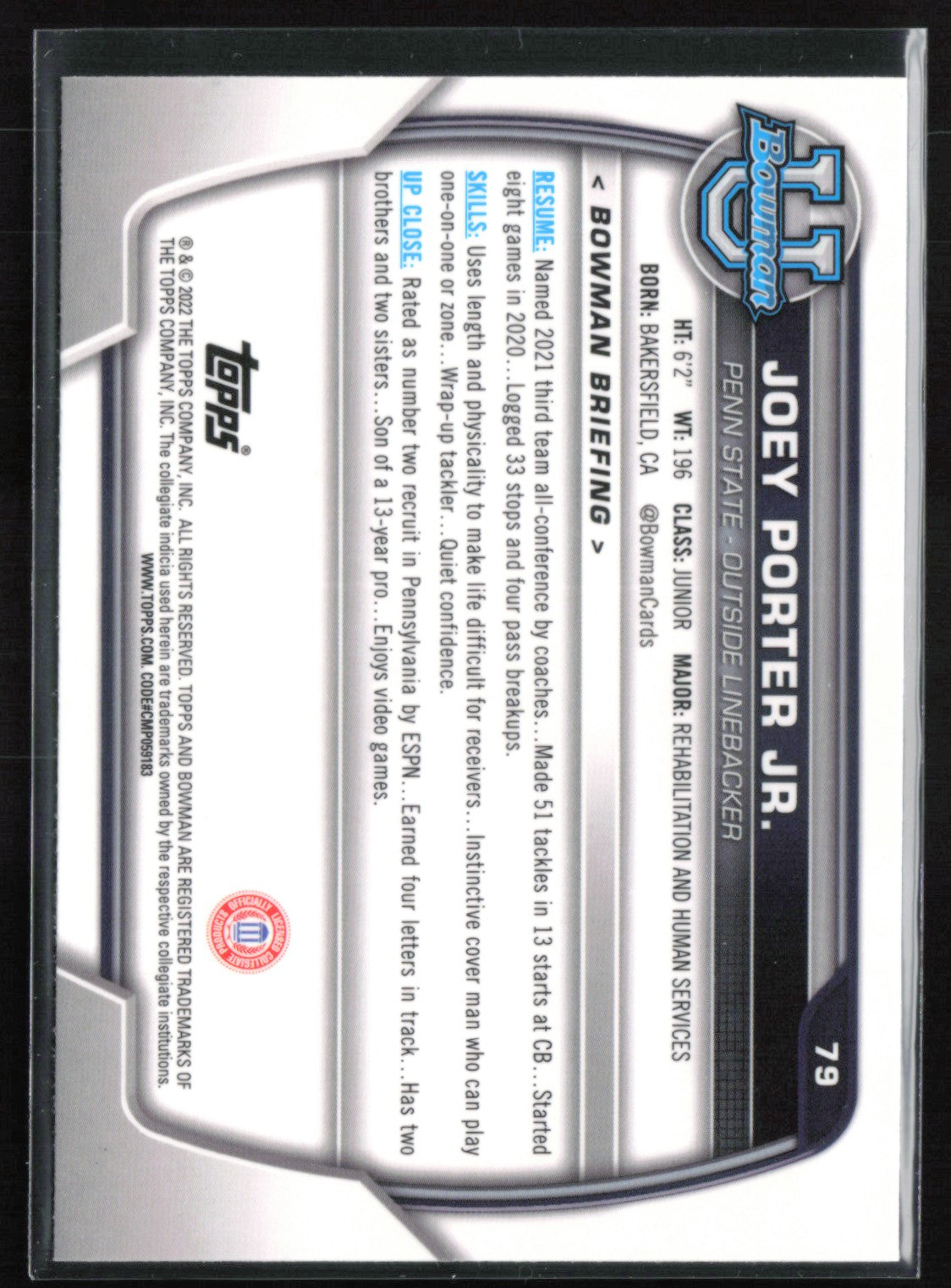 Joey Porter Jr. 1st Bowman Pink