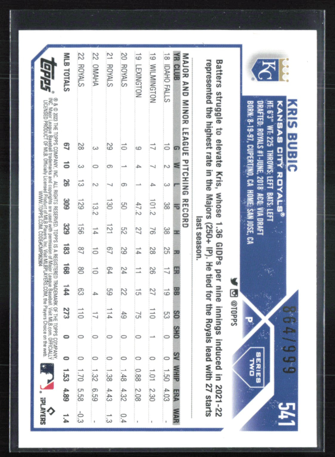 Kris Bubic Blue Foil /999