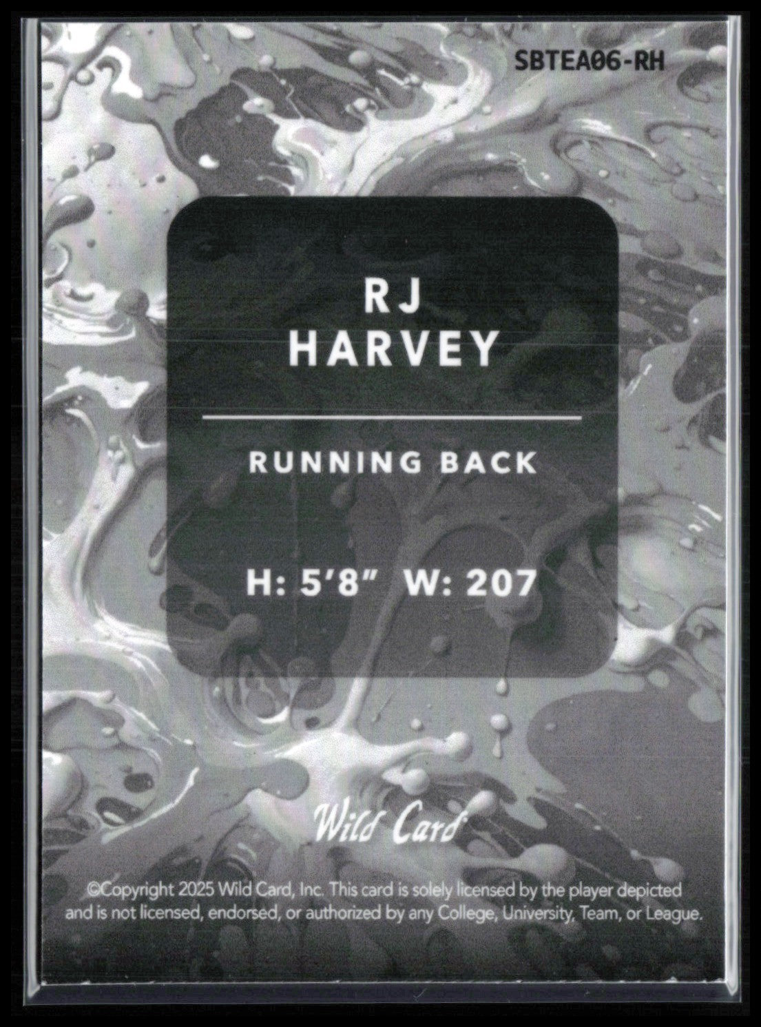 RJ Harvey RC 2/2 Splat 2025 Wild Card