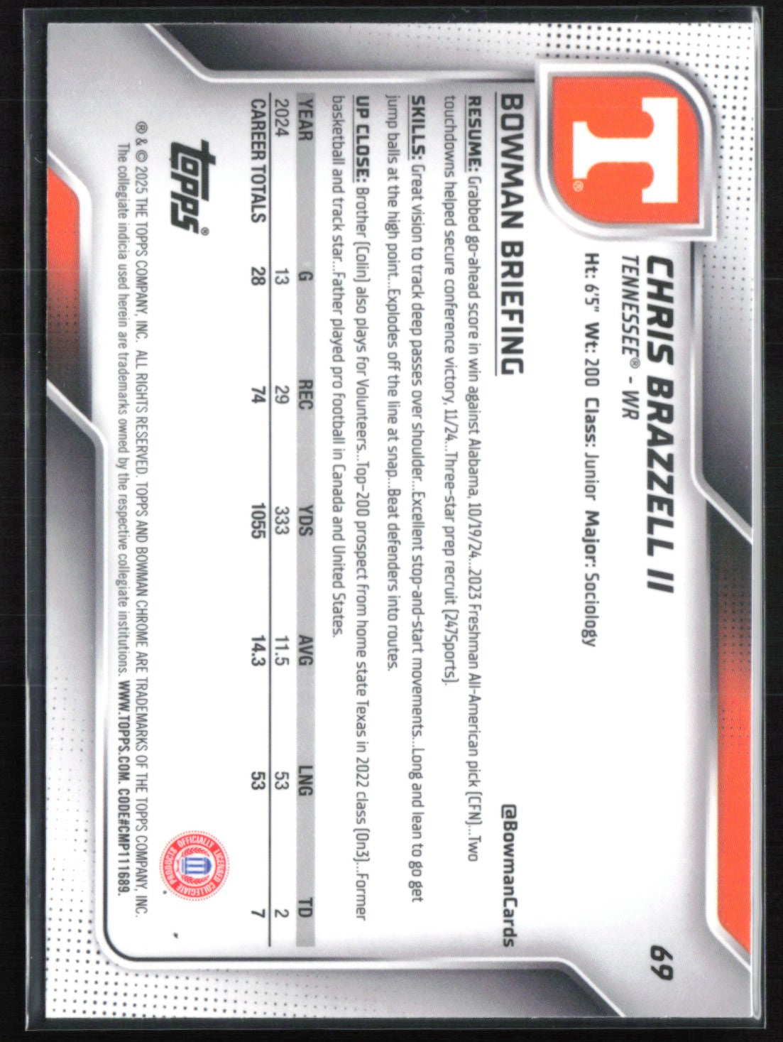 Chris Brazzell II 1st Bowman