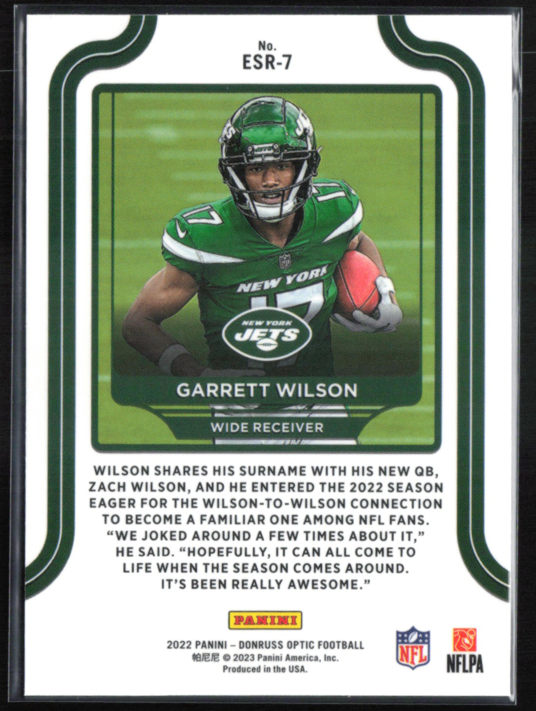 Garrett Wilson RC Prizm Black