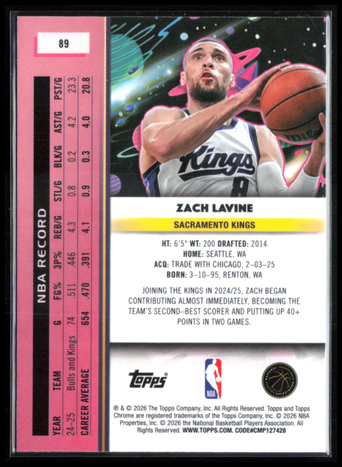 Zach Lavine Purple Refractor /150