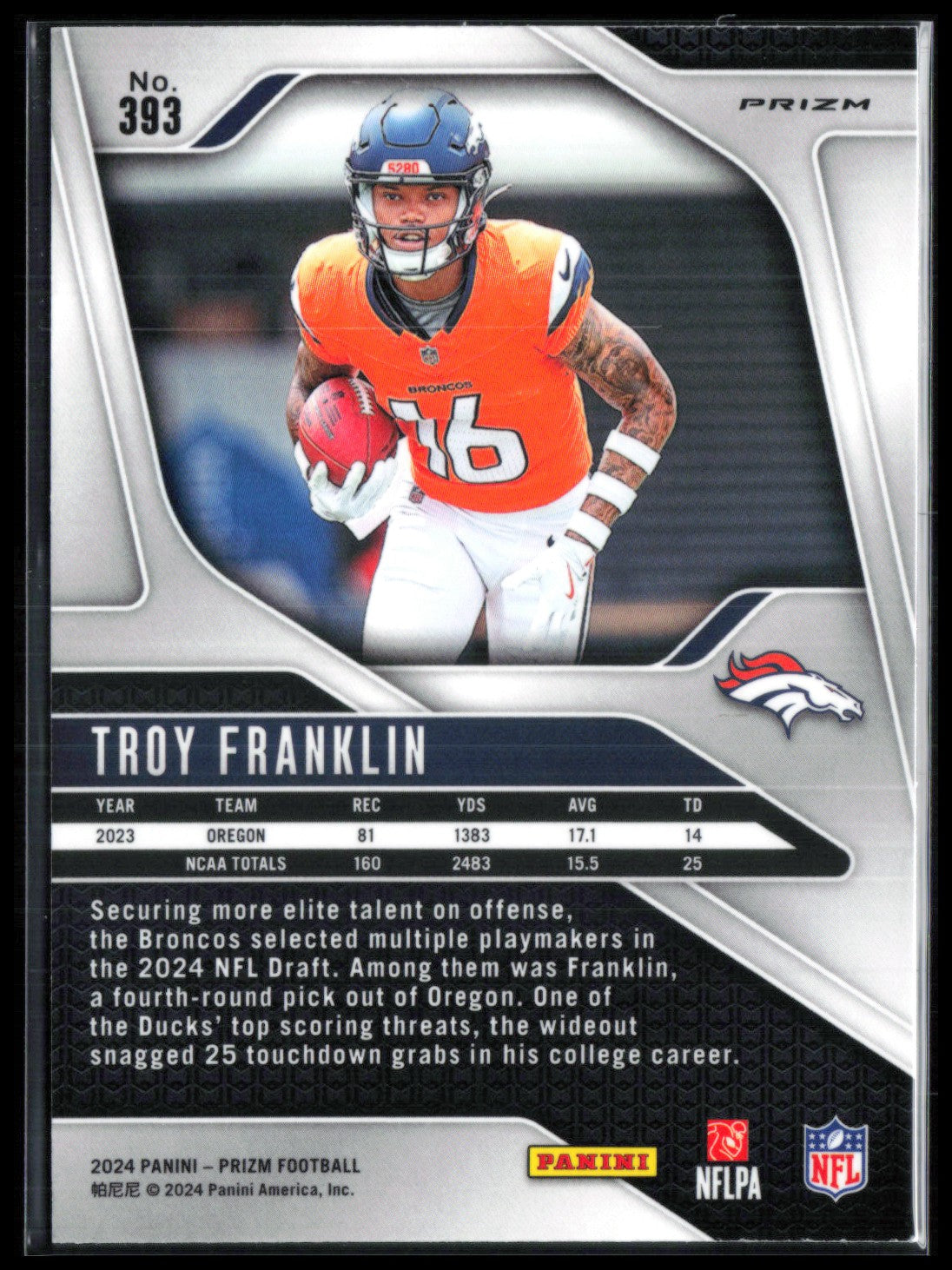 Troy Franklin RC RWB Prizm