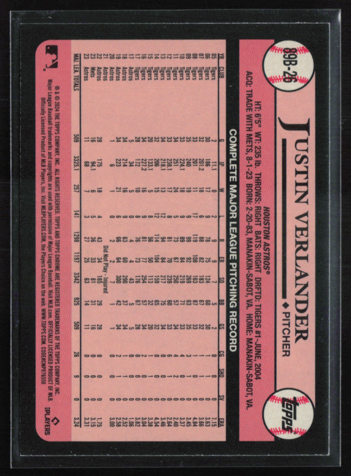 Justin Verlander Silver Foil