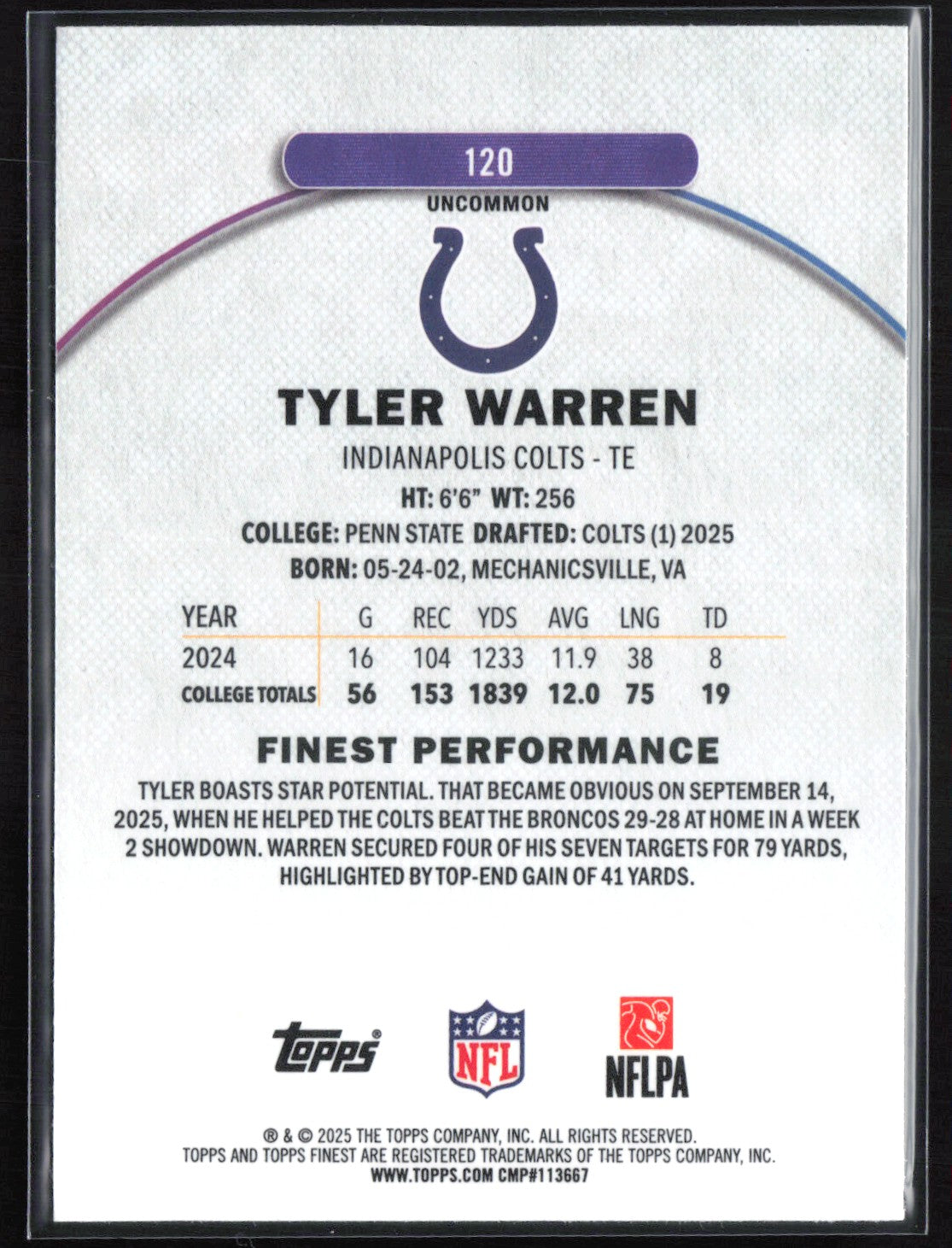 Tyler Warren RC Uncommon