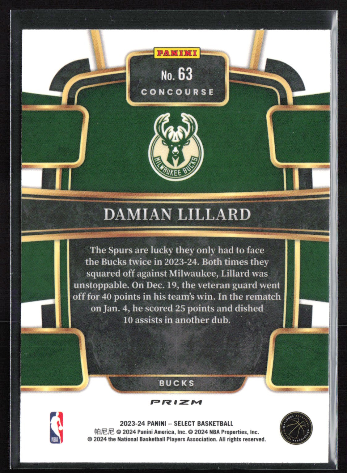 Damian Lillard Tri-Color Prizm