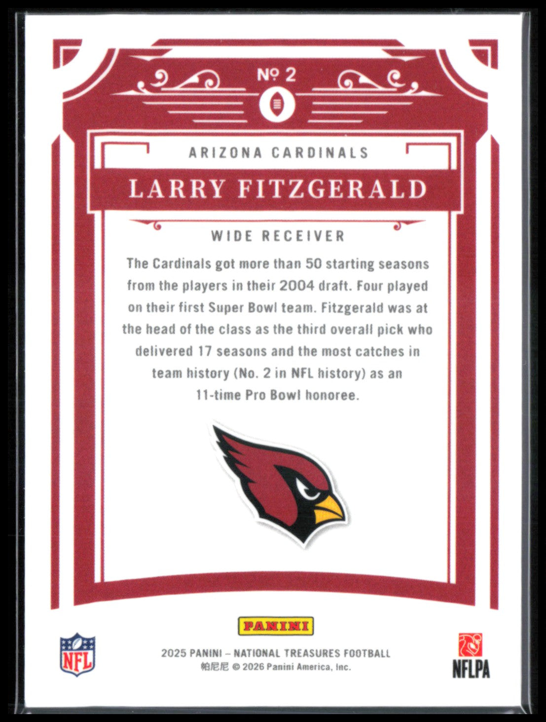Larry Fitzgerald /99 2025 National Treasures