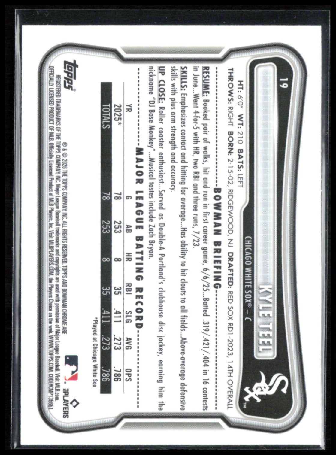 Kyle Teel RC Mojo