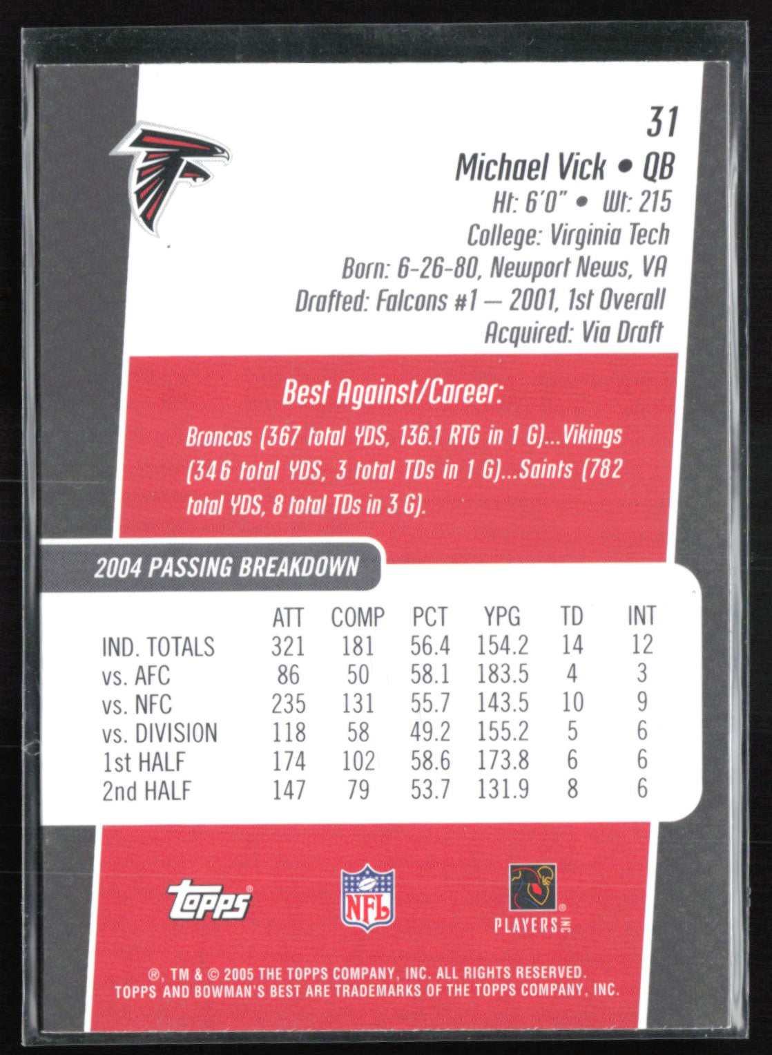 Michael Vick 2005 Bowman's Best
