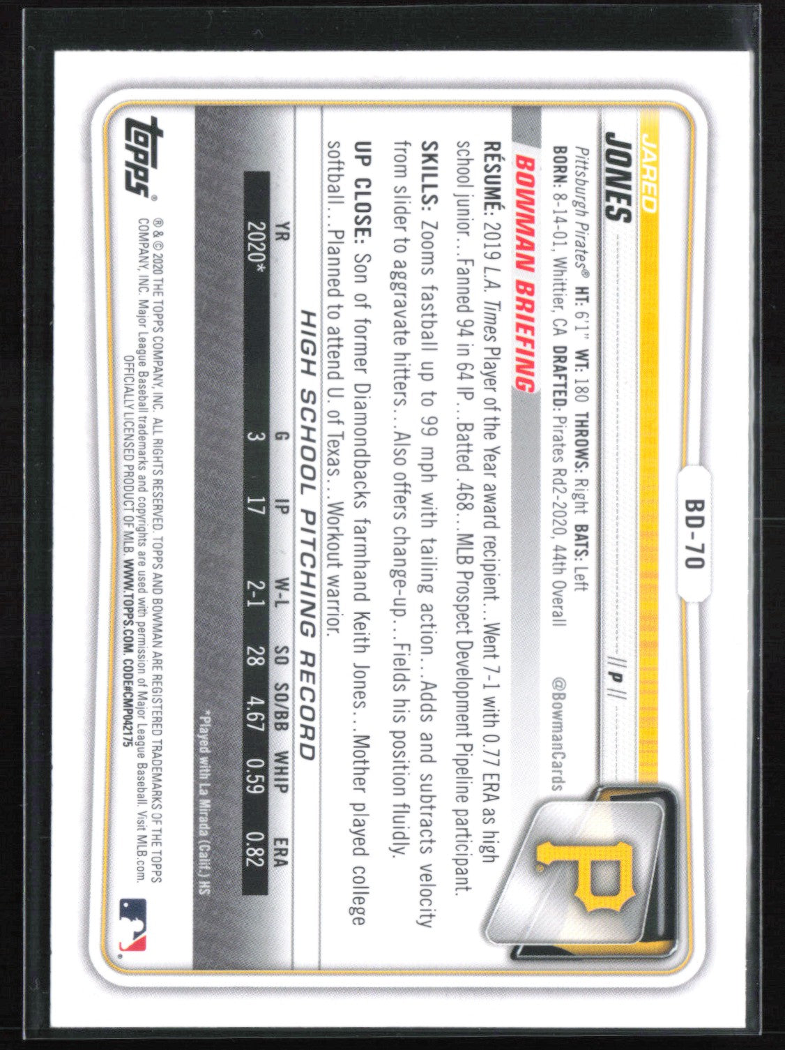 Jared Jones 1st Bowman