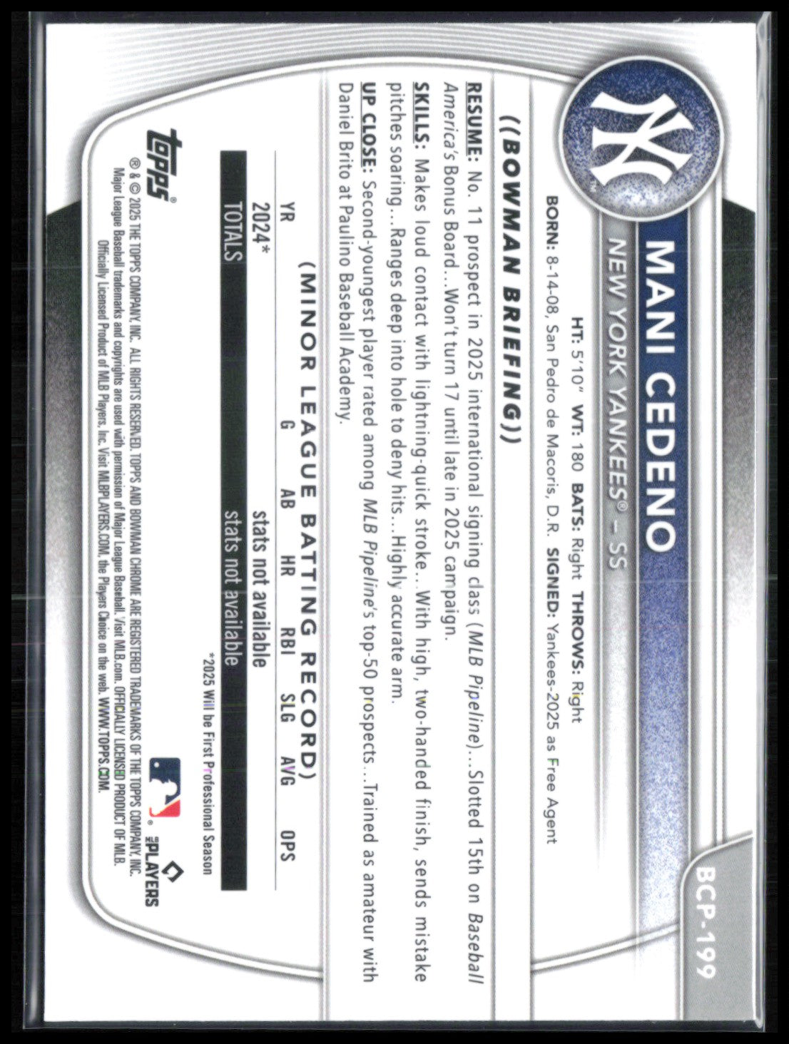 Mani Cedeno 1st Bowman Mojo