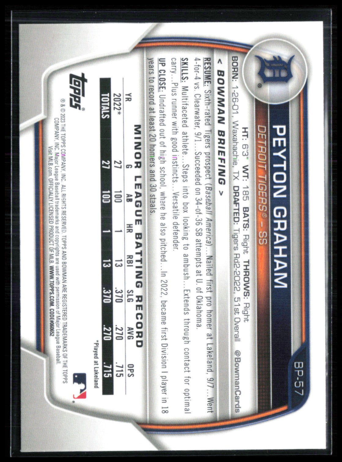 Peyton Graham 1st Bowman