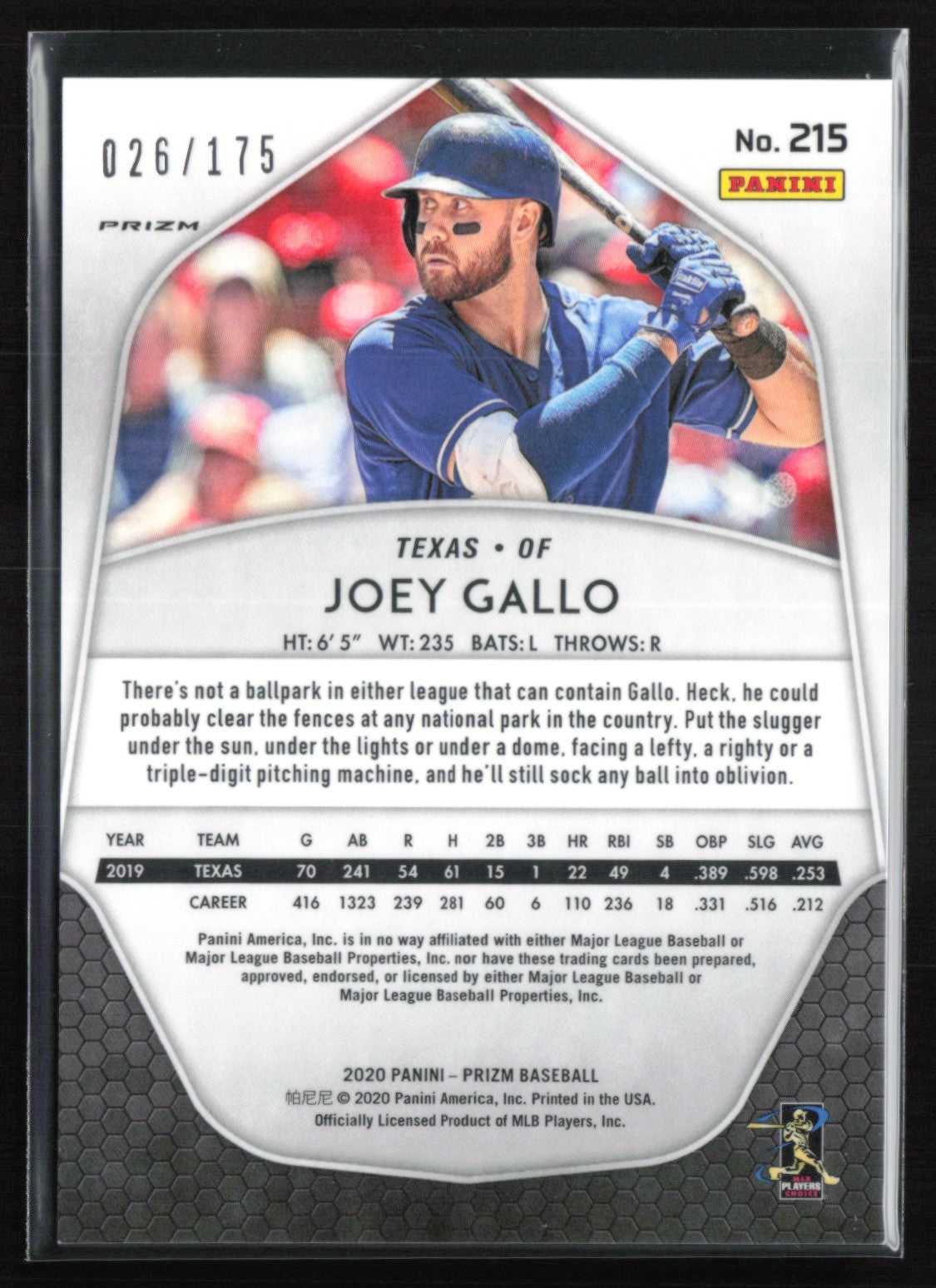 Joey Gallo Blue Mojo /175
