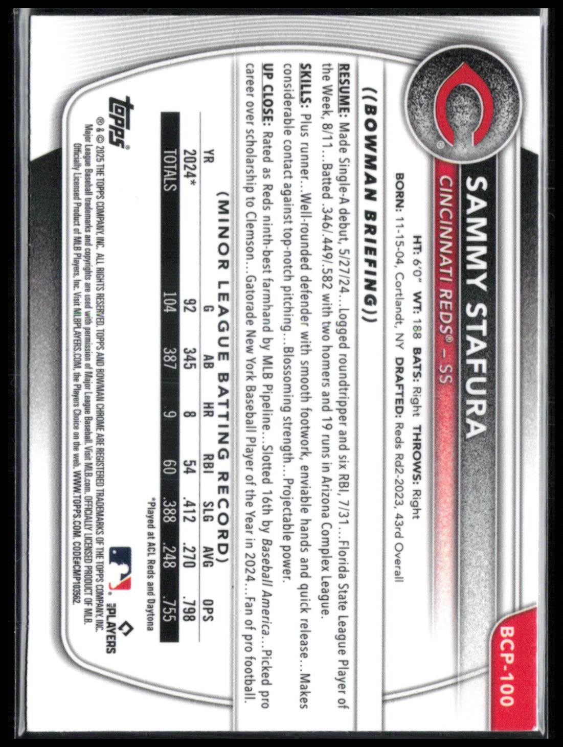 Sammy Stafura 1st Bowman Mojo