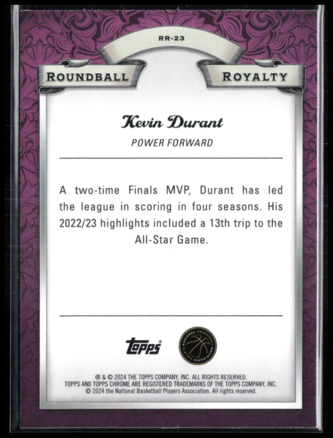 Kevin Durant Refractor Roundball Royalty
