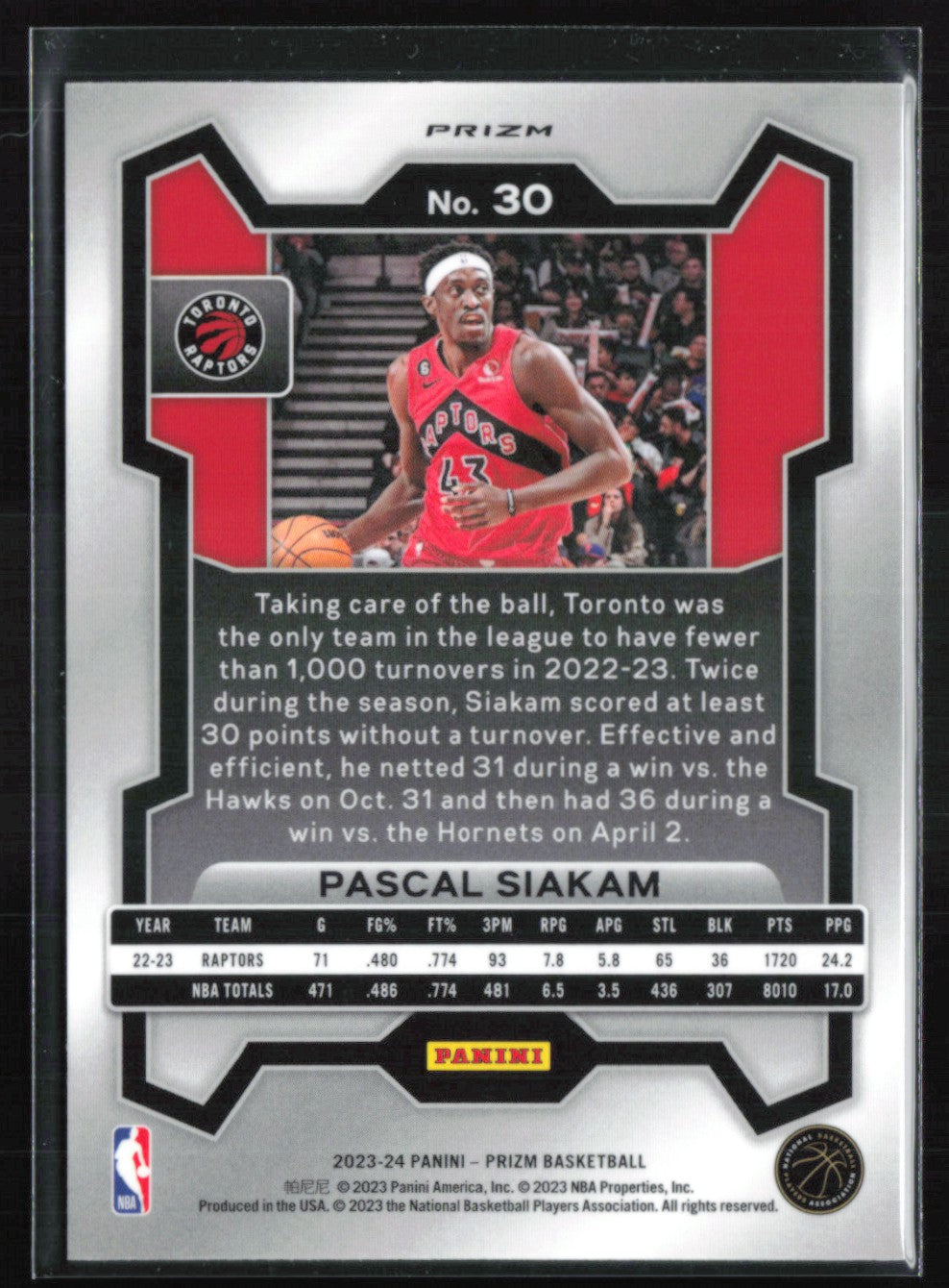 Pascal Siakam Orange Ice