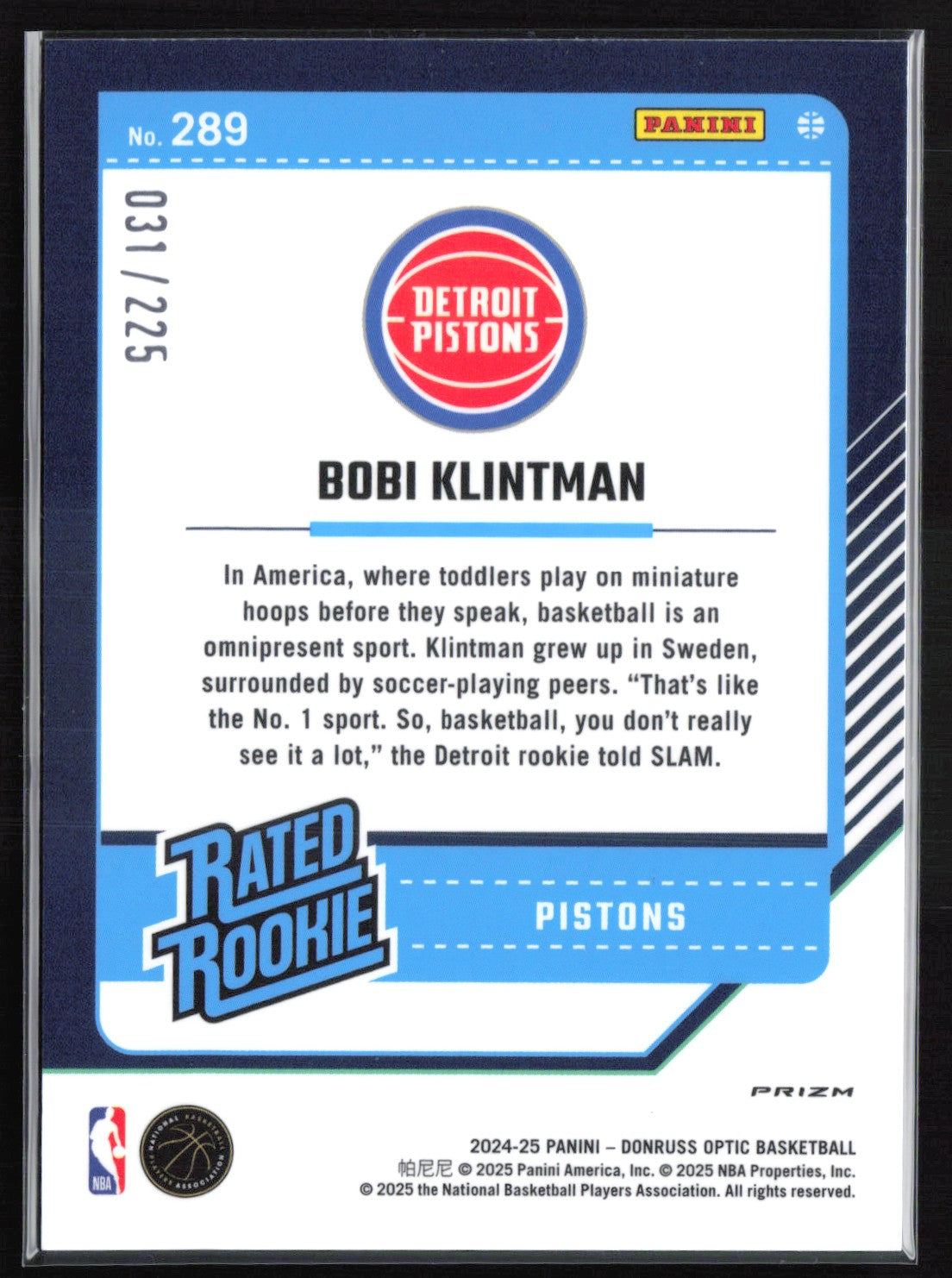 Bobi Klintman RC Orange Flash /225 Rated Rookie